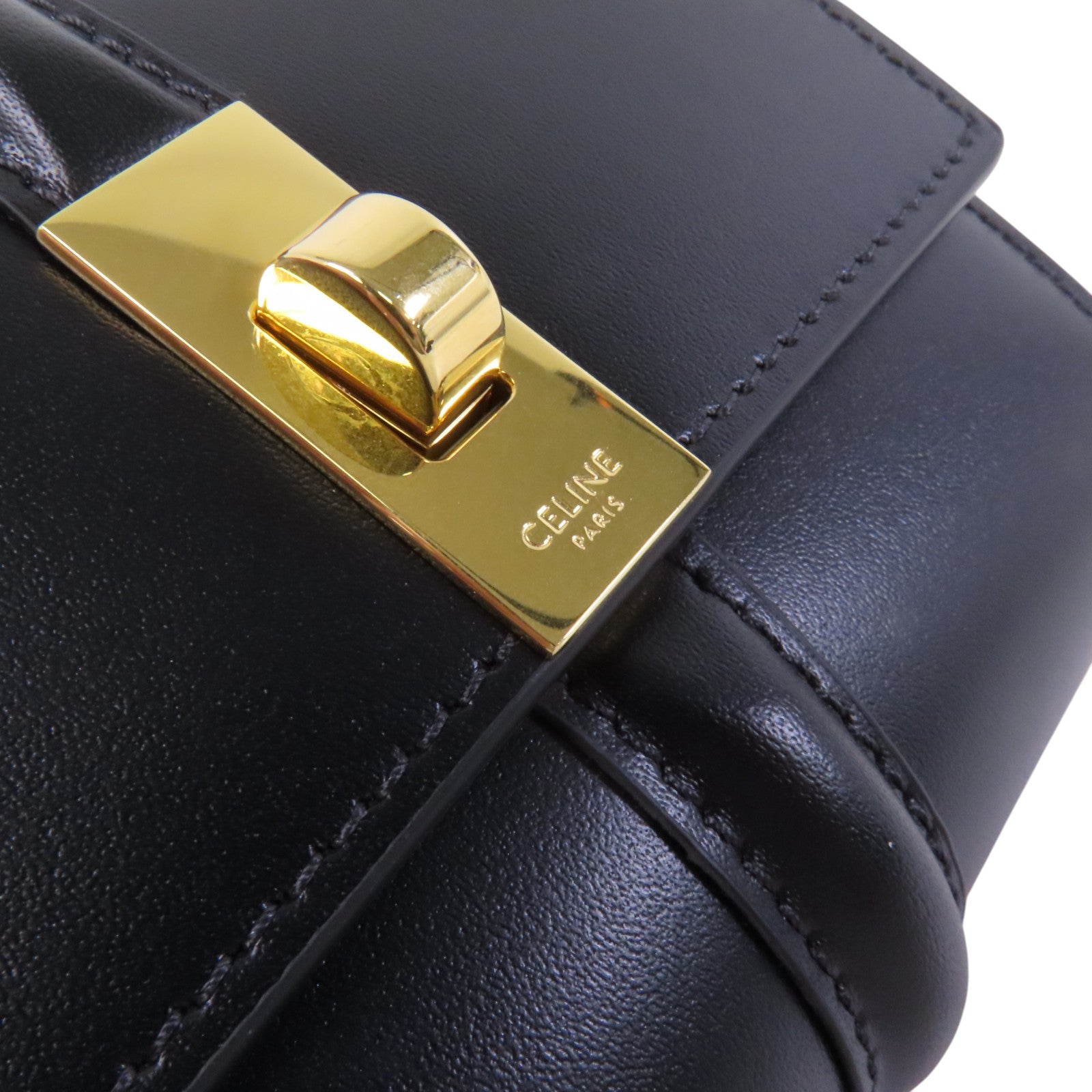 CELINE 牛皮皮革16 Trifold Wallet金扣短錢包