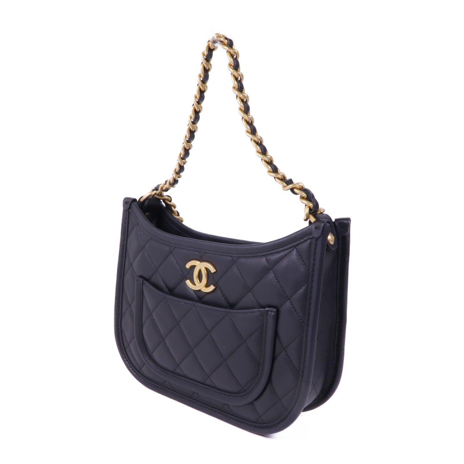 CHANEL 羊皮皮革2way Shoulder Bag金扣手挽肩背兩用袋