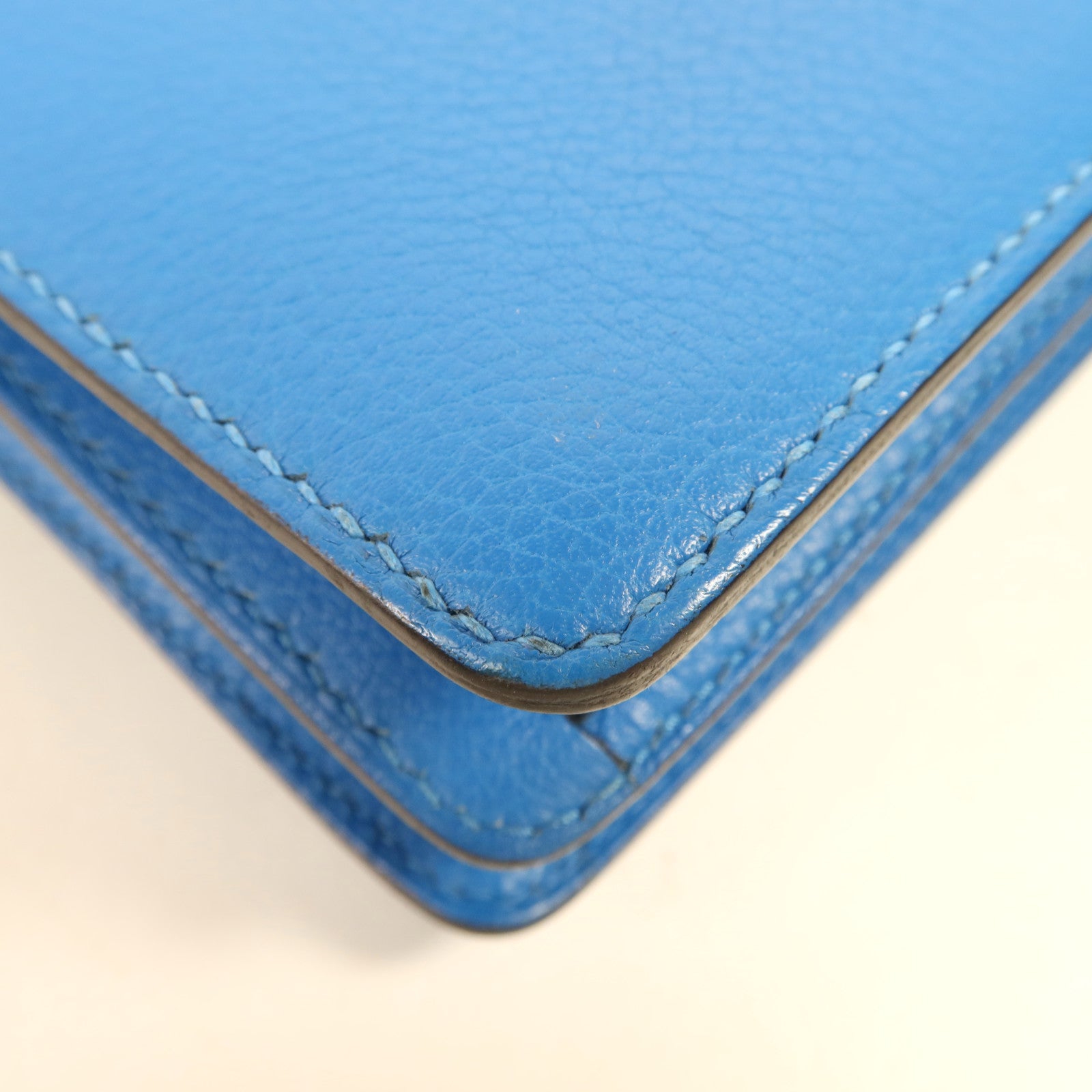 HERMES Evercolor皮革Roulis Mini金扣肩背袋Blue Zanzibar
