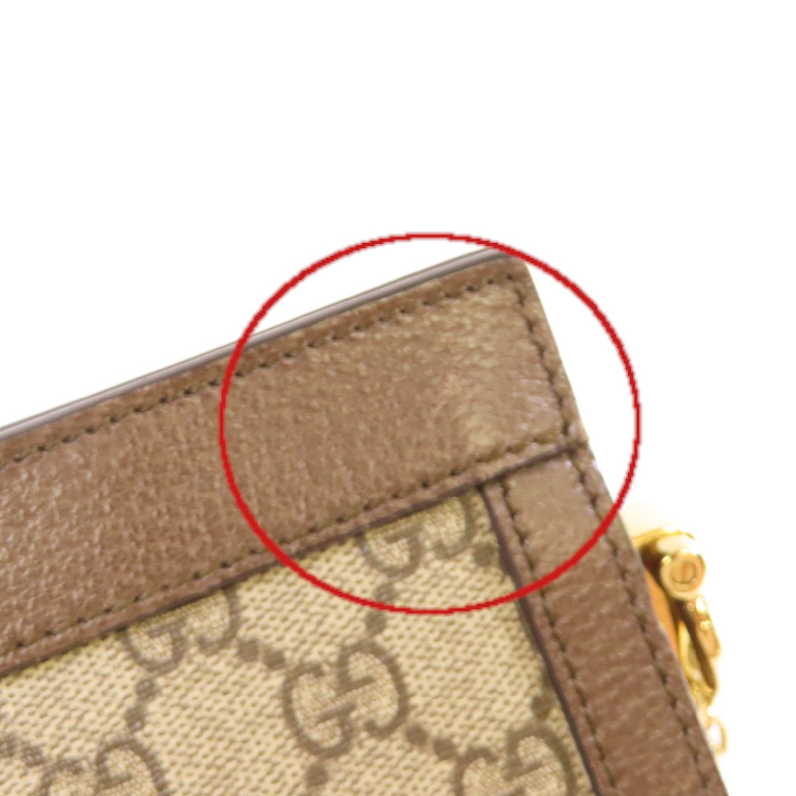 GUCCI 塗層帆布Ophidia GG Small Shoulder Bag金扣鏈帶肩背袋啡色