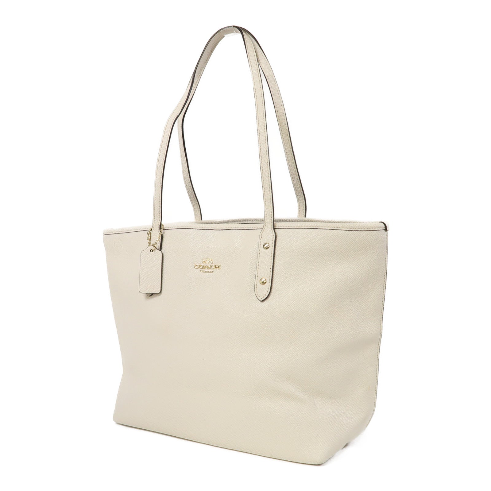 COACH 牛皮皮革Shoulder Bag金扣肩背袋白色