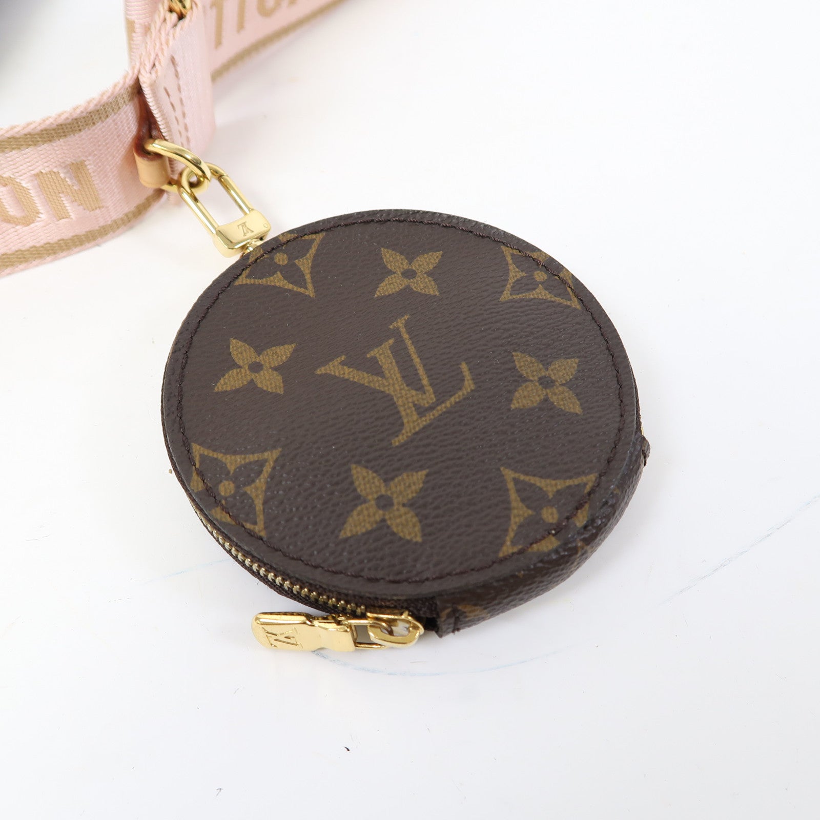 LOUIS VUITTON Monogram Multi Pochette Accessoires金扣肩背袋啡色