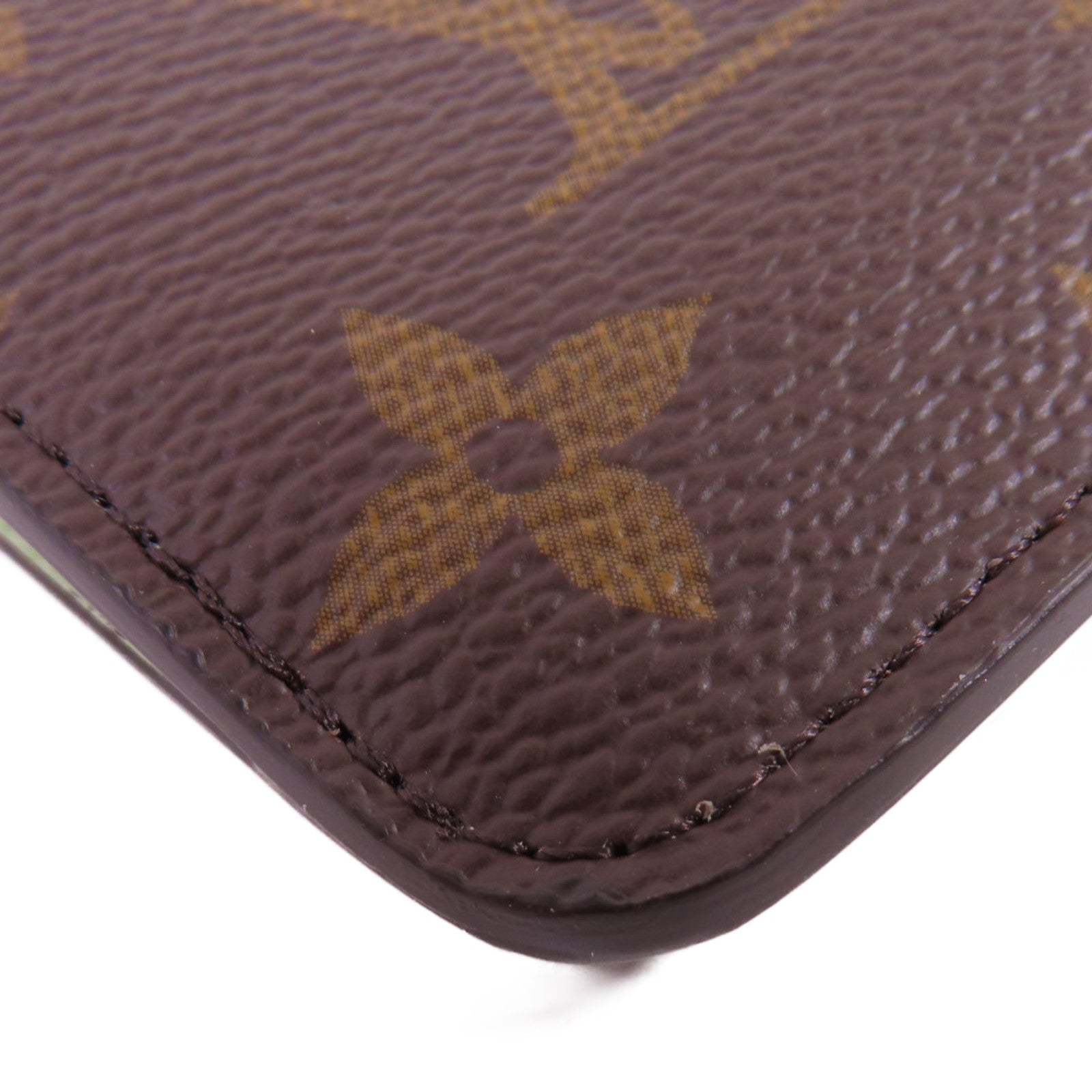 LOUIS VUITTON Monogram Romy Card Case金扣卡片套啡色/淺綠色