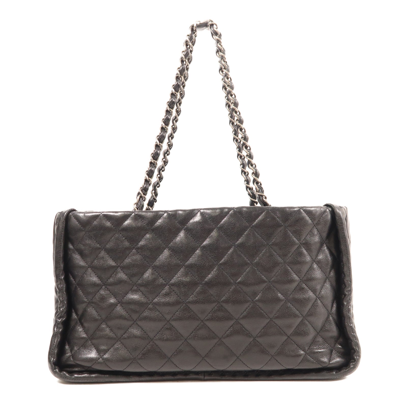 CHANEL 牛皮皮革Shoulder Bag銀扣鏈帶肩背袋