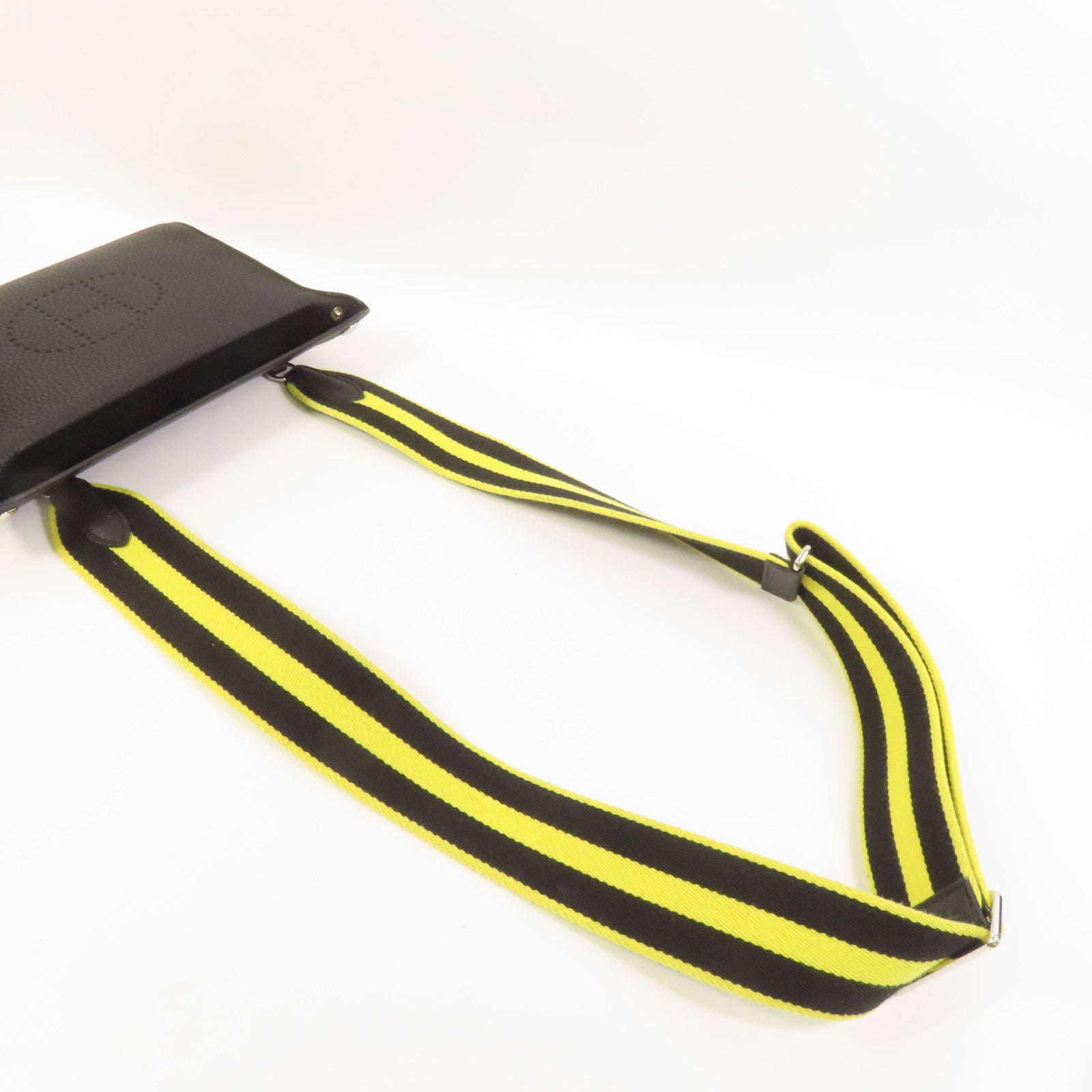 HERMES Togo皮革Videpoches銀扣肩背袋Noir