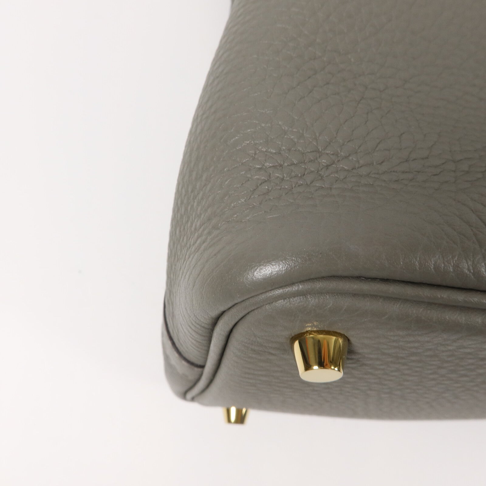 HERMES Clemence皮革Picotin PM手挽袋Gris Meyer