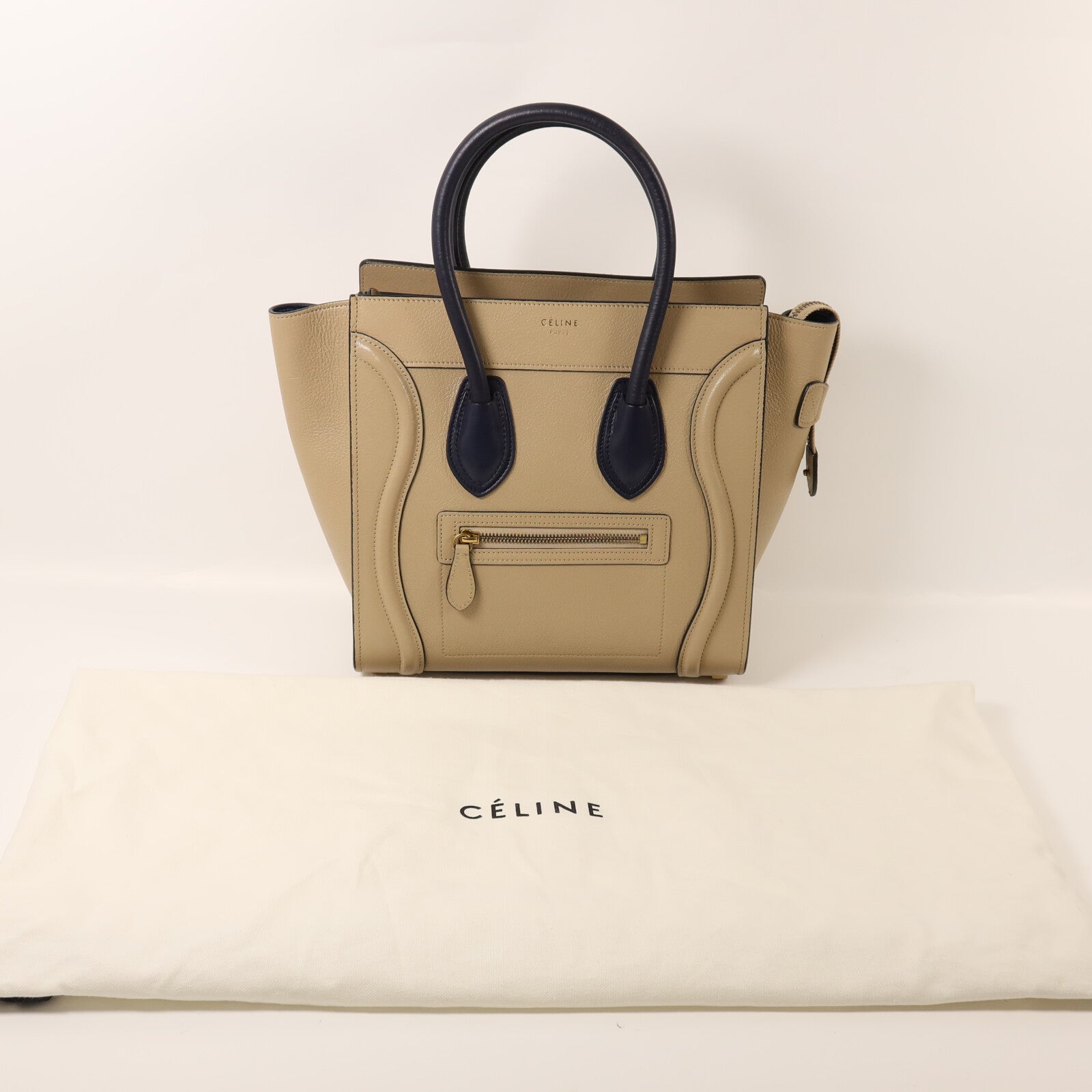 CELINE 牛皮皮革Micro Luggage金扣手挽袋