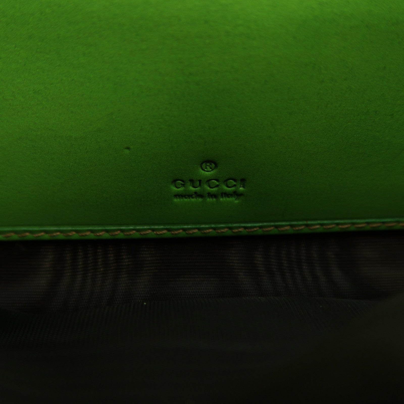 GUCCI 塗層帆布Wallet金扣長錢包白色/綠色