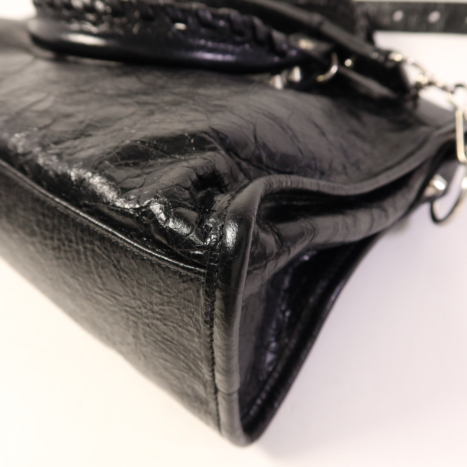 BALENCIAGA 羊皮皮革Le City Small Bag銀扣手挽肩背兩用袋