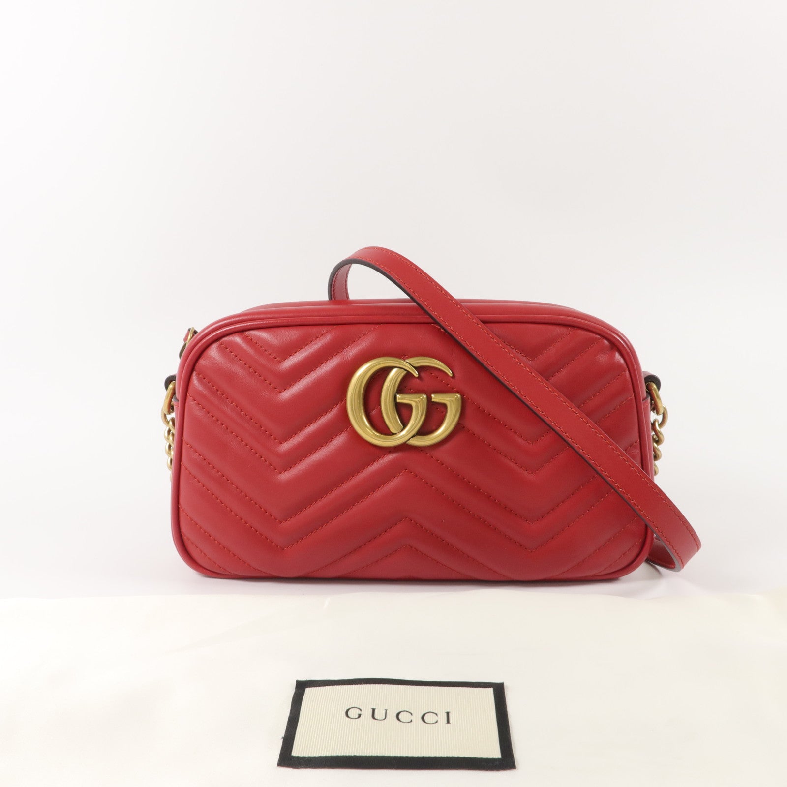 GUCCI 牛皮皮革GG Marmont Small Camera Bag肩背袋