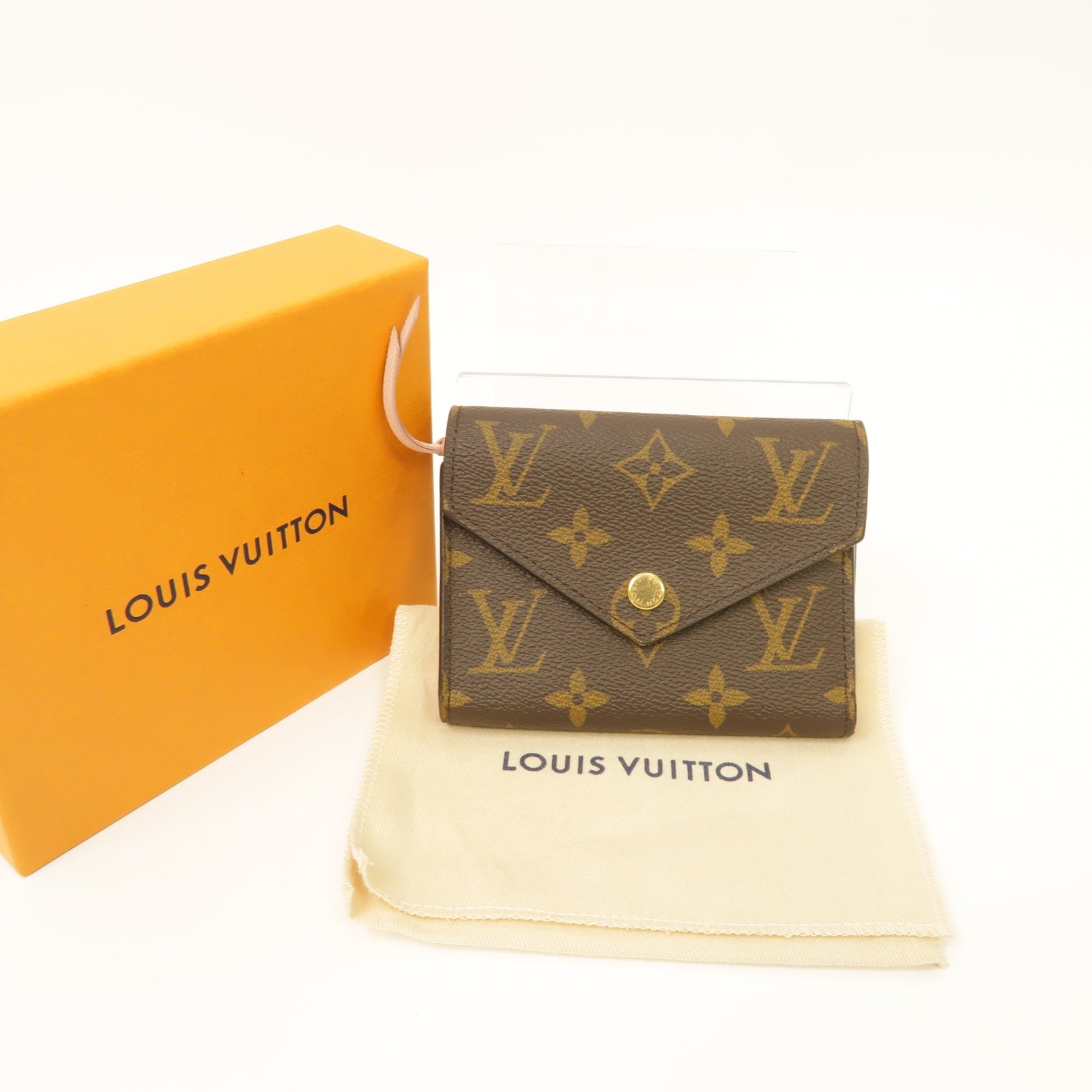 LOUIS VUITTON Monogram Victorine Wallet金扣錢包棕色/粉紅色