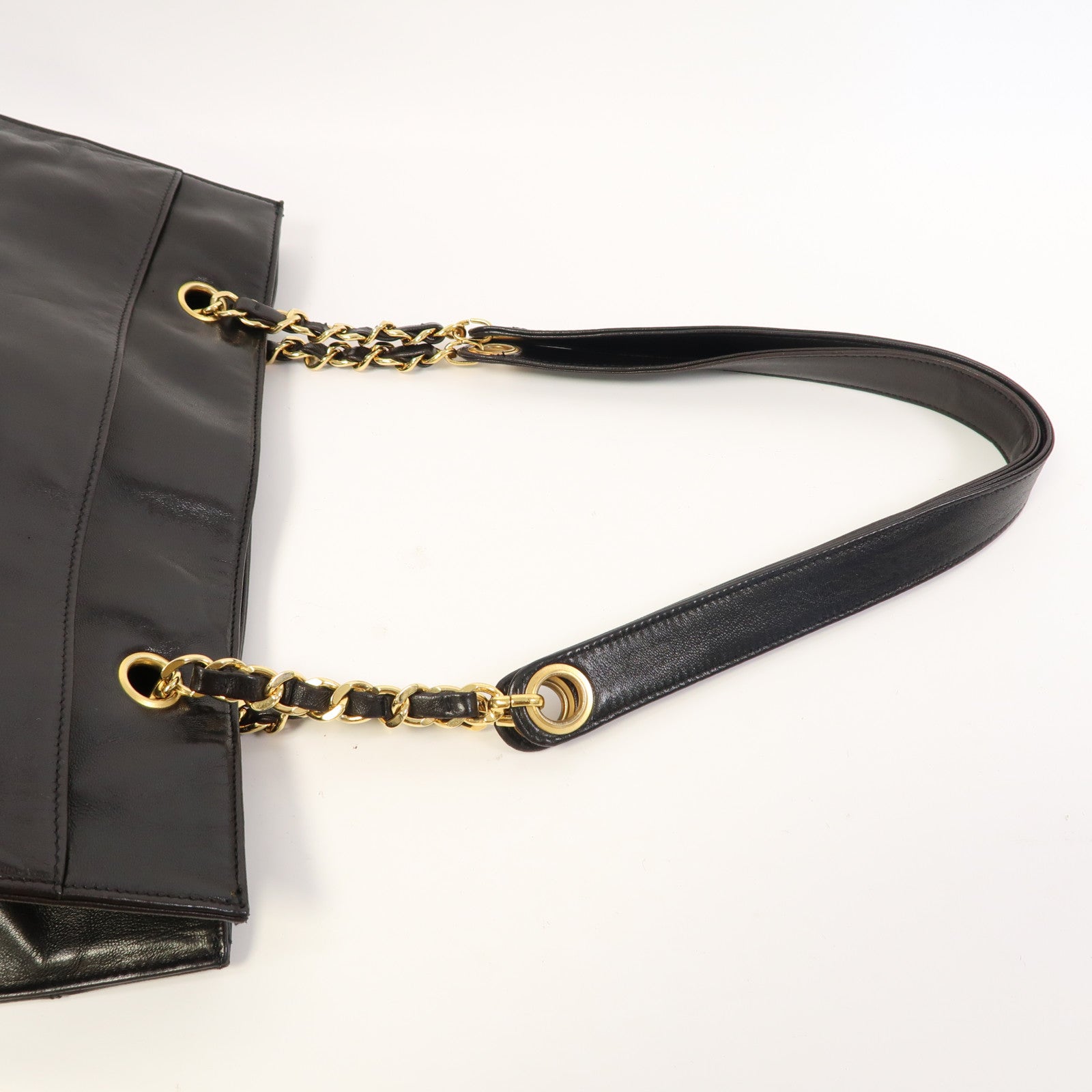 CHANEL 【激減優惠】羊皮皮革Vintage Tote Bag金扣手挽袋黑色