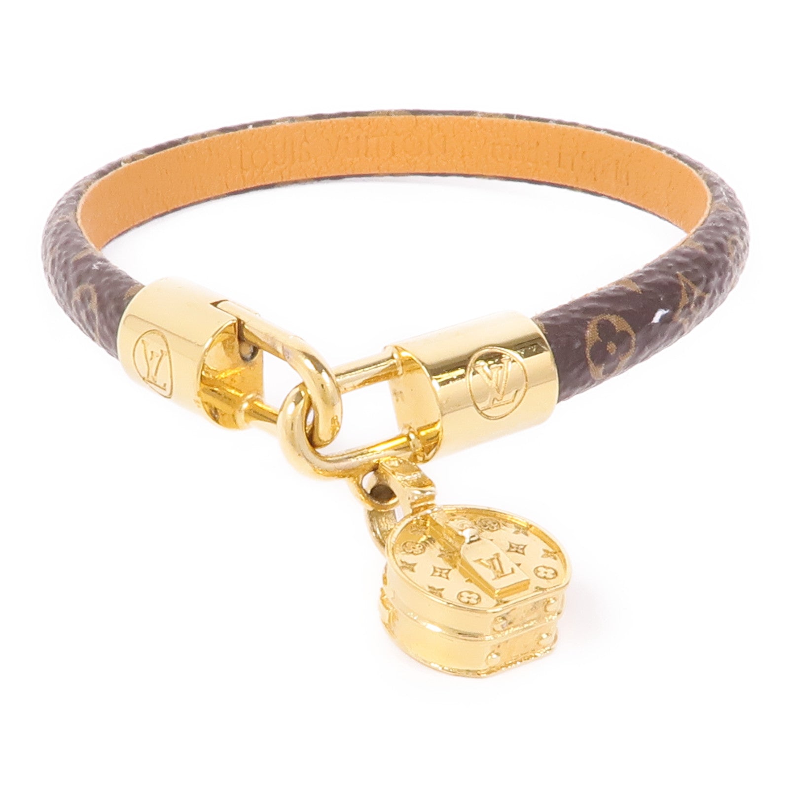 LOUIS VUITTON Monogram Tribute Charm金扣手鐲
