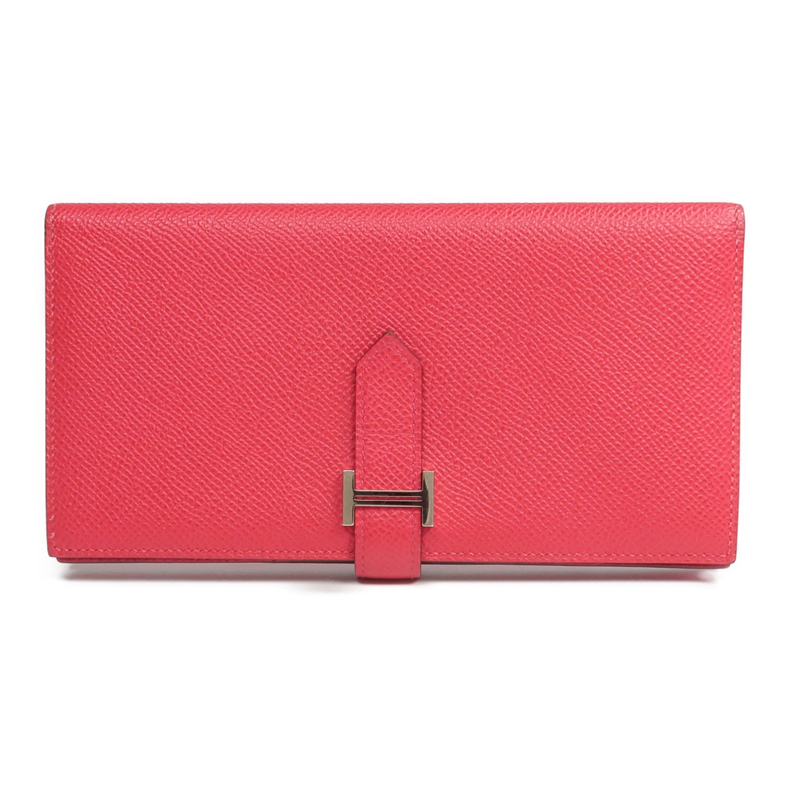 HERMES Epsom皮革Bearn Wallet長錢包Framboise