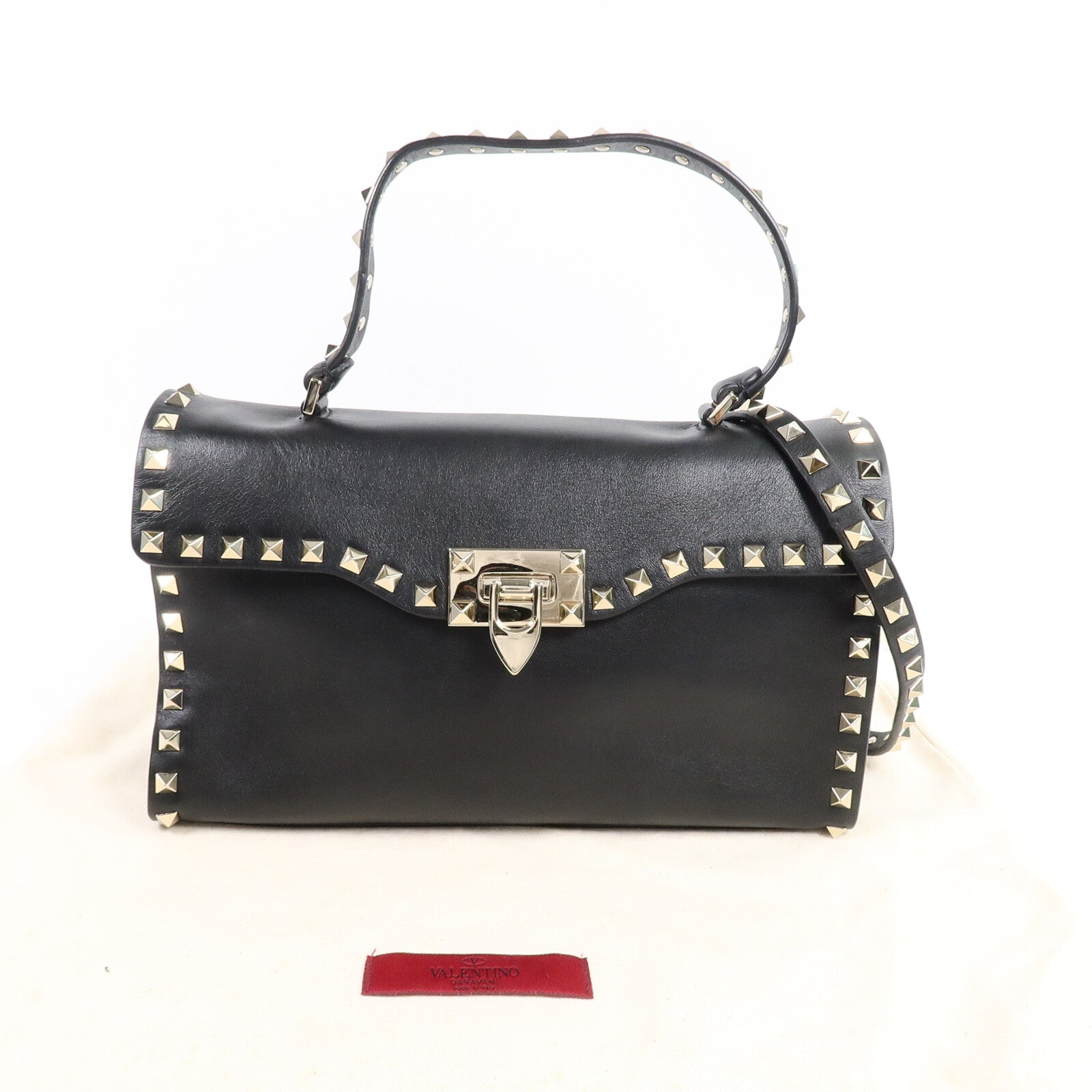 Valentino 牛皮皮革Rockstud手挽肩背兩用袋