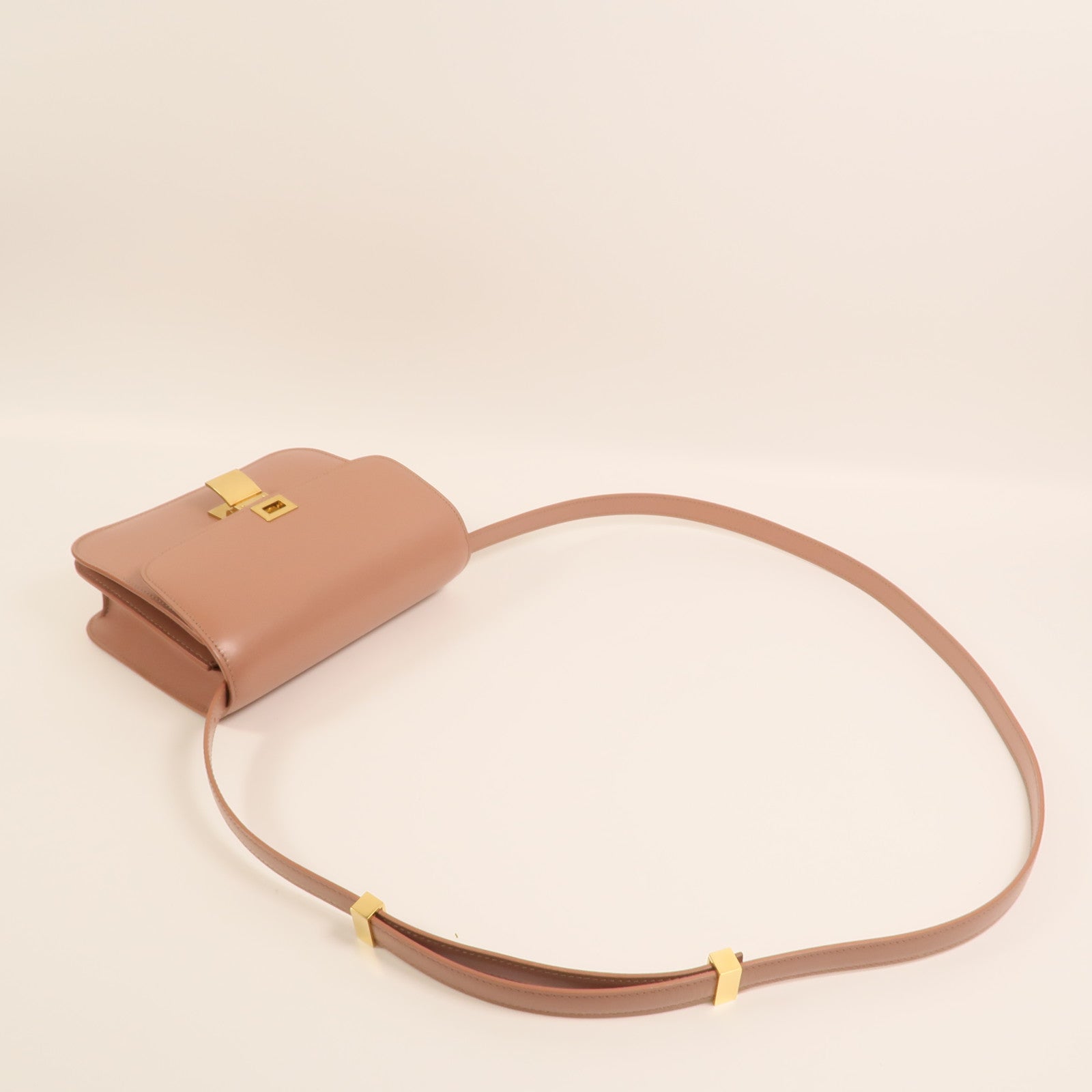 CELINE 牛皮皮革Mini Classic Box金扣肩背袋