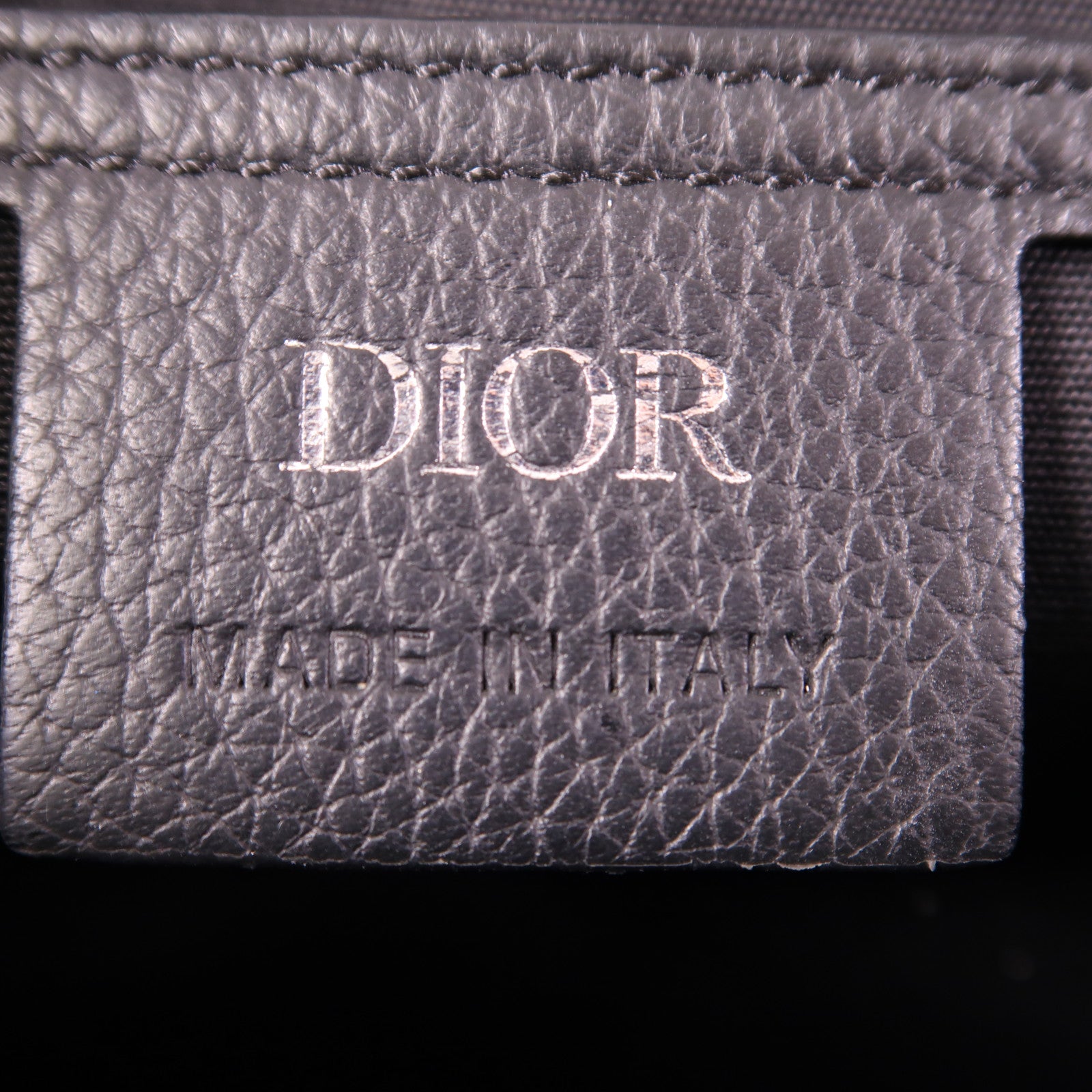 Dior 皮革/帆布Mini Saddle銀扣肩背袋