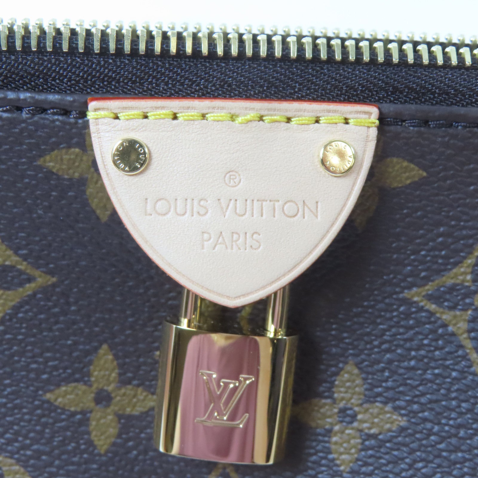 LOUIS VUITTON Monogram Pochette Tirette金扣手挽肩背兩用袋啡色