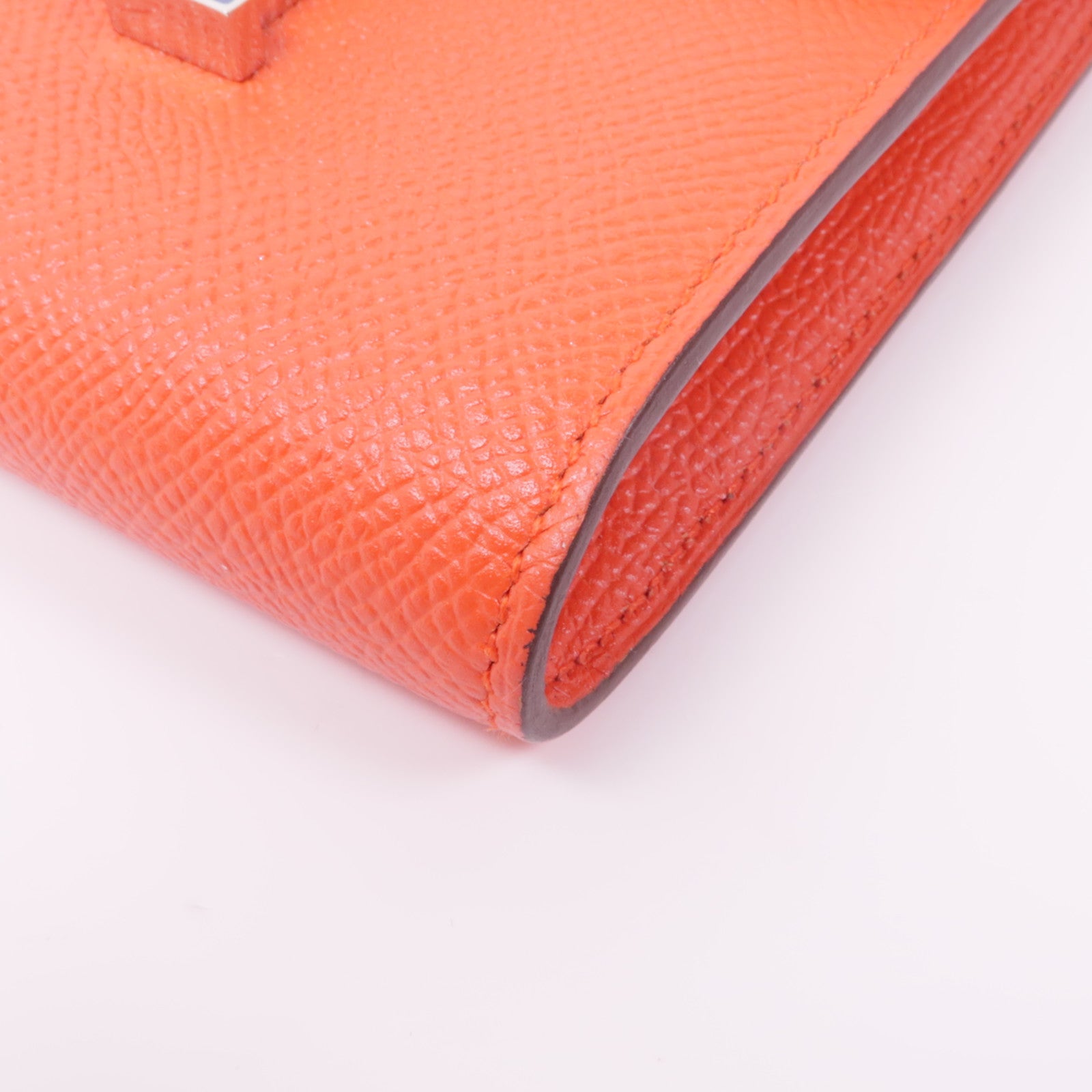 HERMES 【激減優惠】Epsom皮革Constance Wallet銀扣錢包Rouge Tomate
