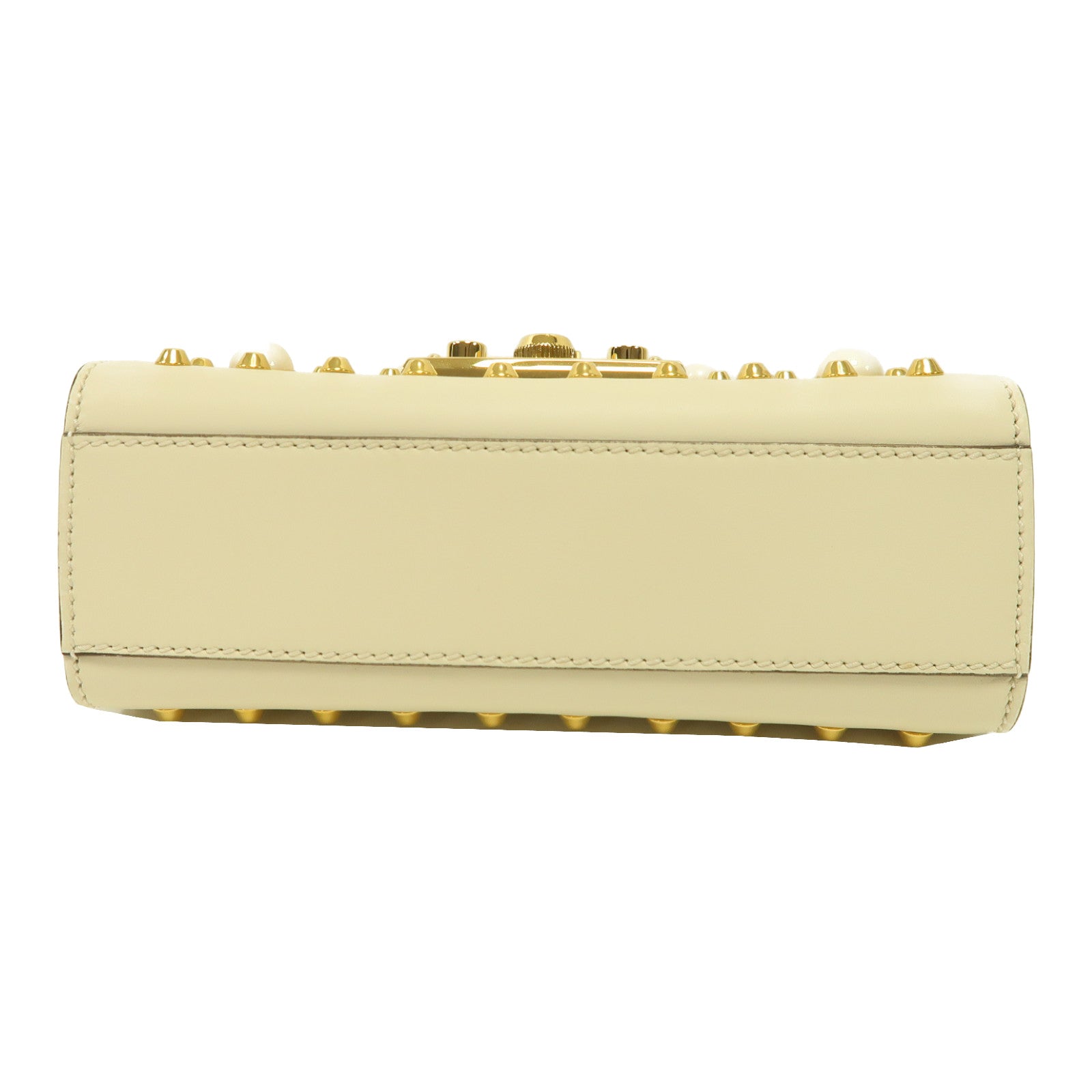 GUCCI 牛皮皮革Padlock GG金扣鏈帶肩背袋白色