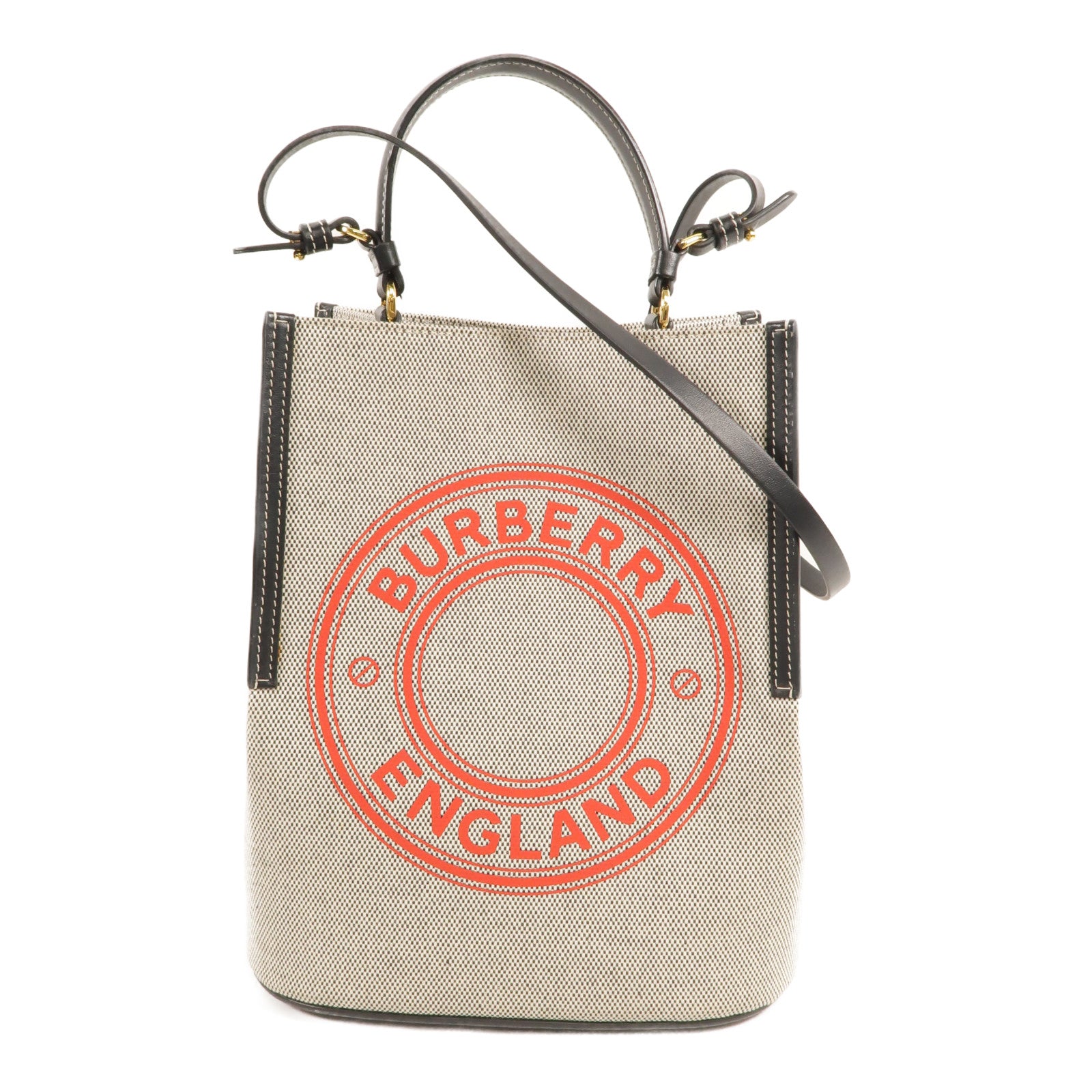 BURBERRY 帆布Small Peggy Bucket Bag手挽肩背兩用袋