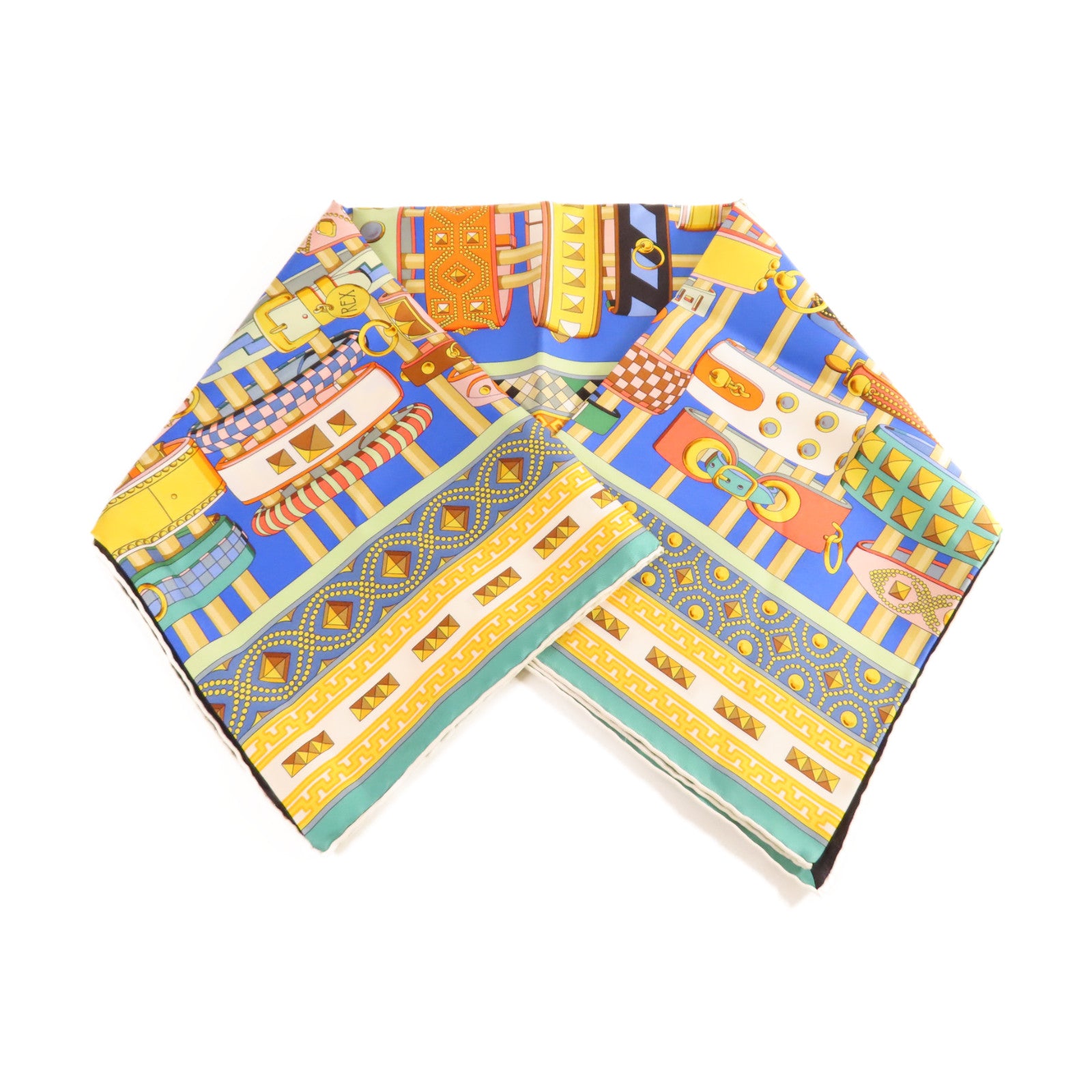HERMES 絲質90x90 Scarf絲巾黃色/彩色