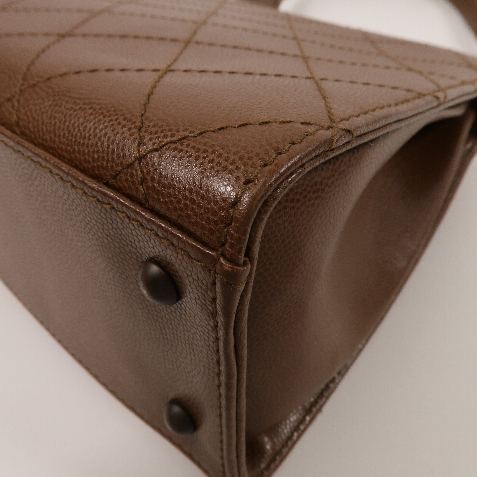 CHANEL 牛皮皮革Vintage Top Handle Kelly Flap Bag肩背袋