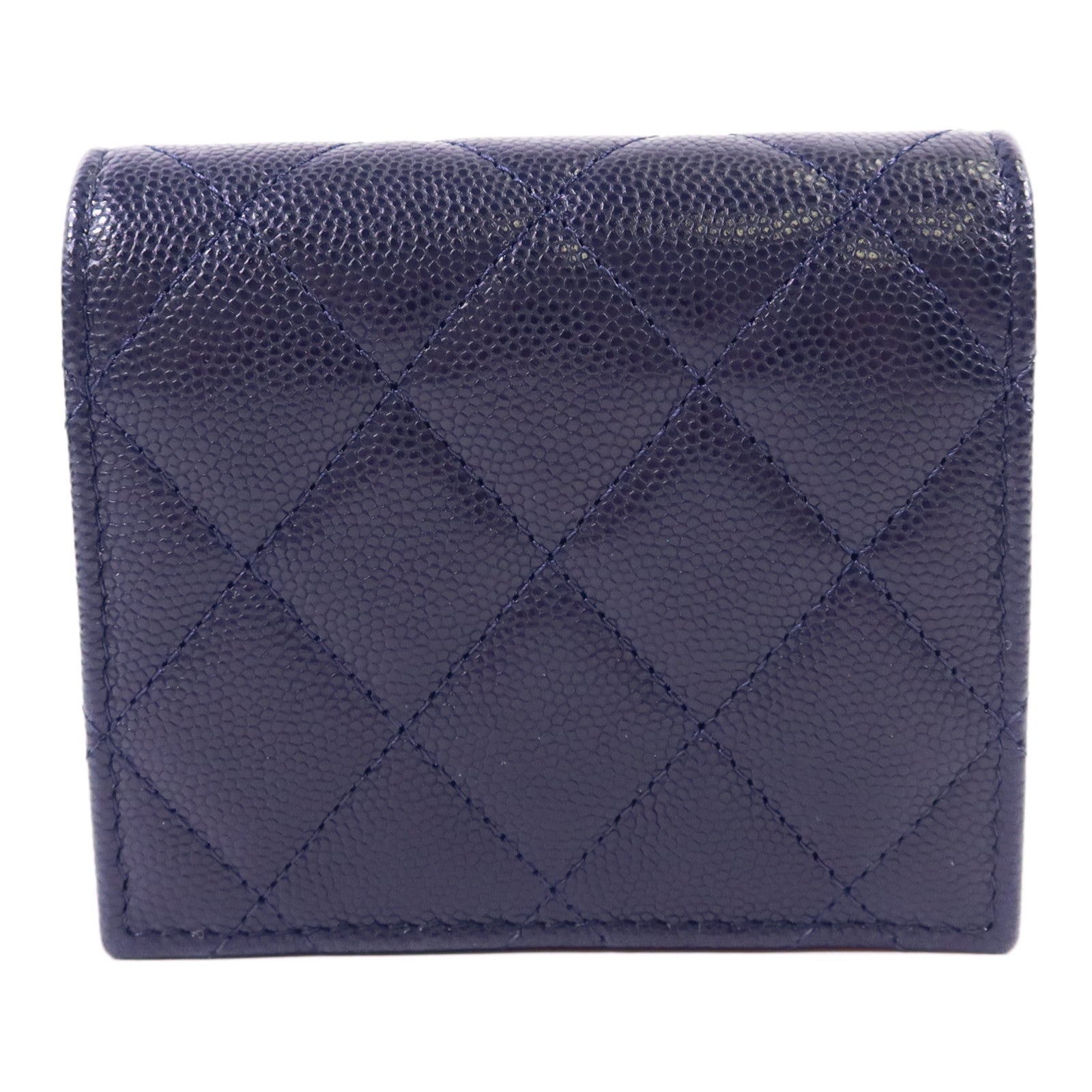 CHANEL 牛皮皮革Bifold Wallet金扣錢包