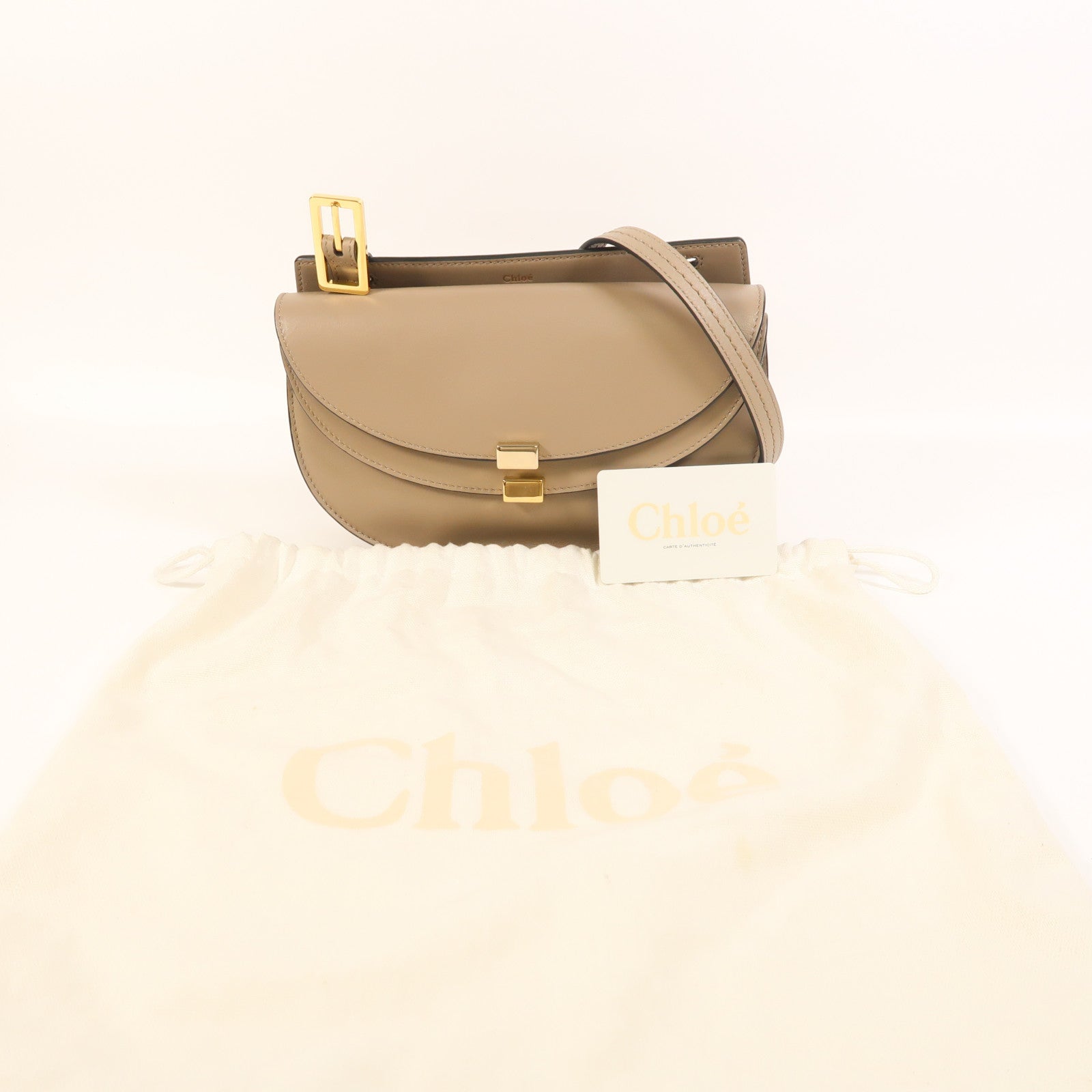 Chloe 【激減優惠】牛皮皮革Georgia金扣肩背袋