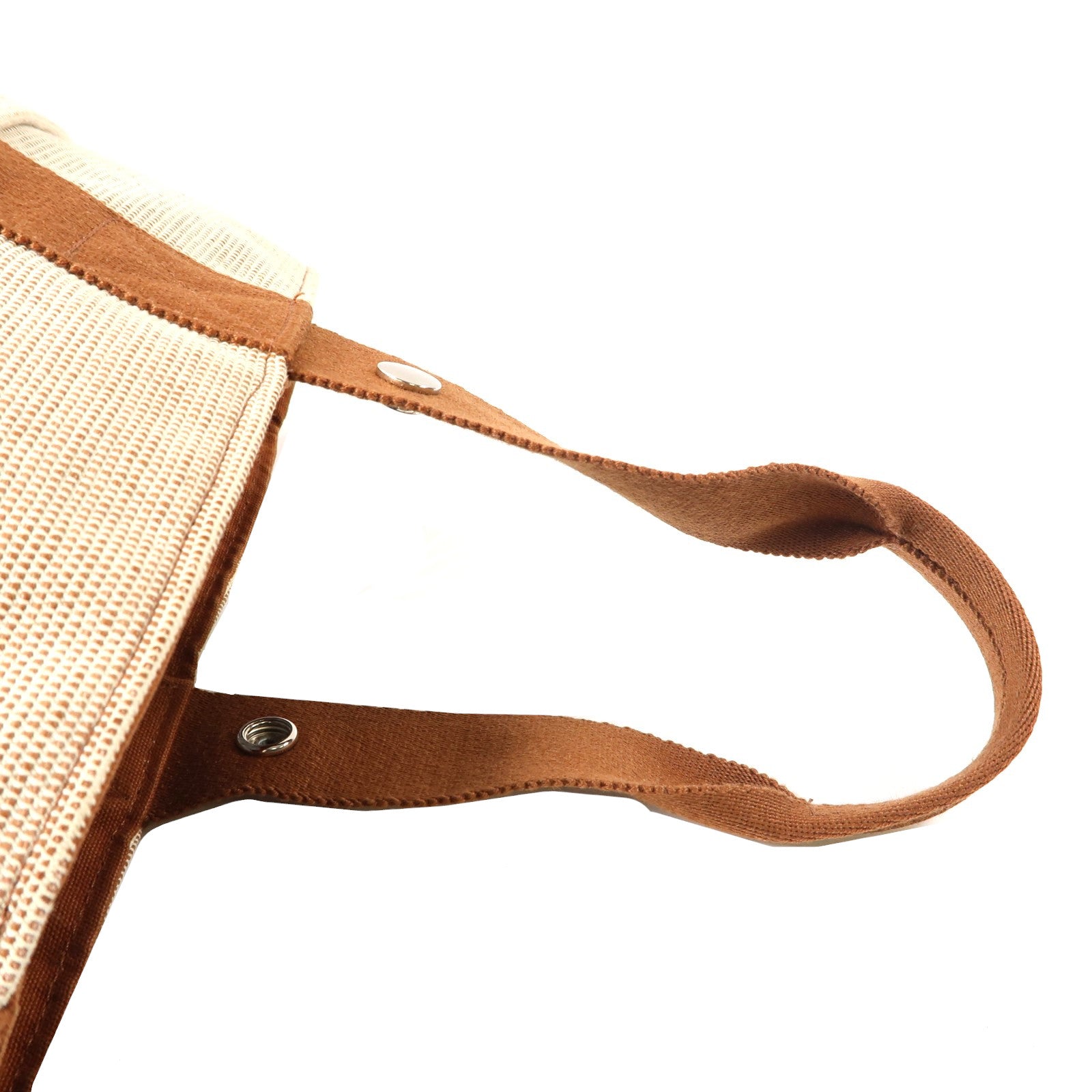 HERMES 帆布Saxo MM Bucket Tote銀扣手挽袋啡色