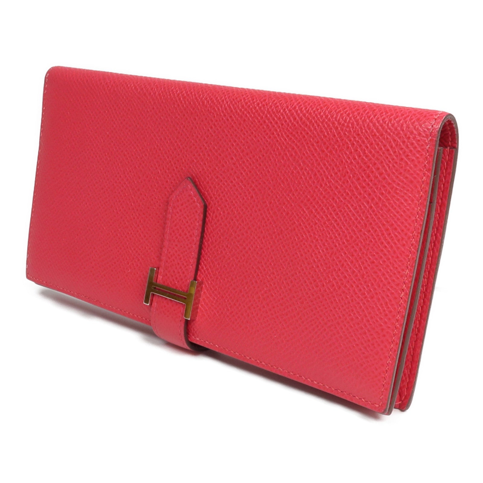 HERMES Epsom皮革Bearn Wallet長錢包Framboise