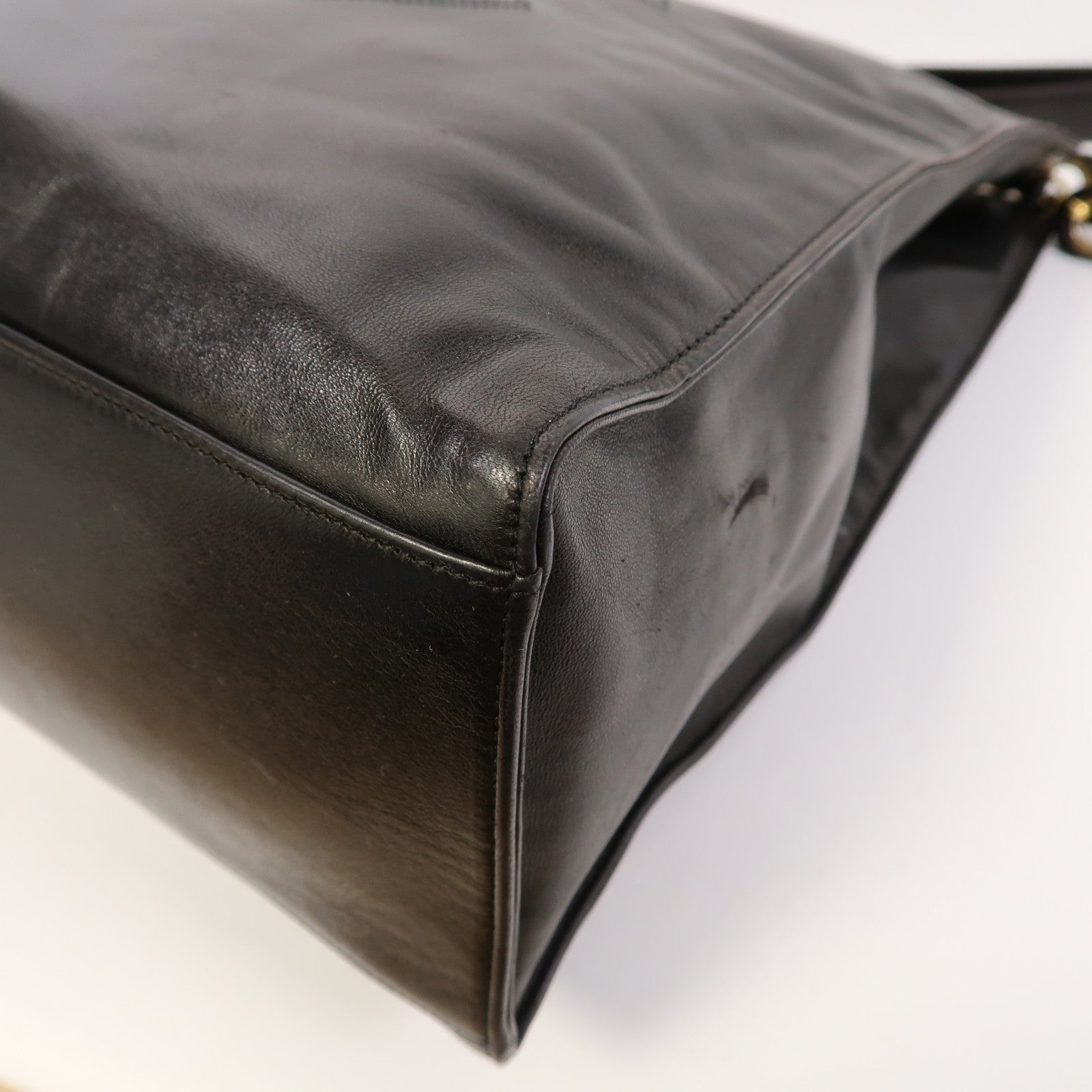 CHANEL 【激減優惠】羊皮皮革Vintage Tote Bag金扣手挽袋黑色