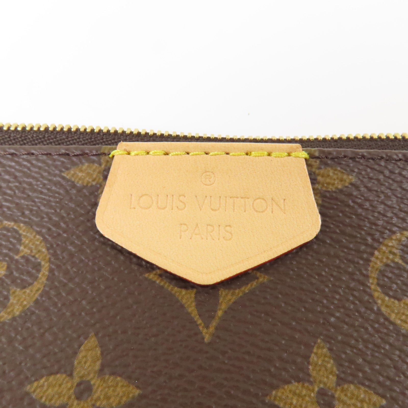 LOUIS VUITTON Monogram Multi Pochette Accessoires金扣肩背袋棕色
