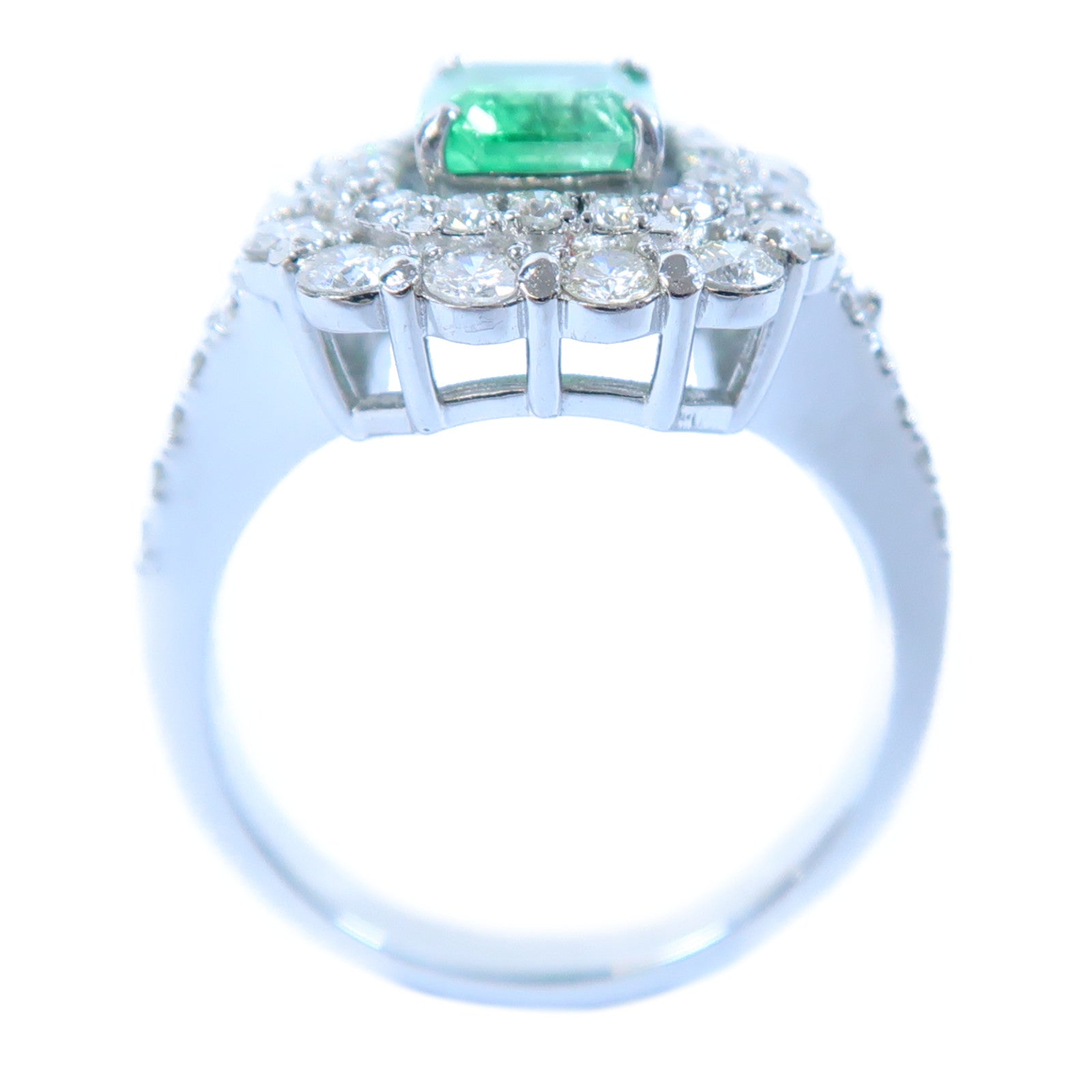 JEWELRY 【激減優惠】PT950鉑金Emerald Ring 0.84ct綠寶石/0.96ct鑽石戒指US#5.5