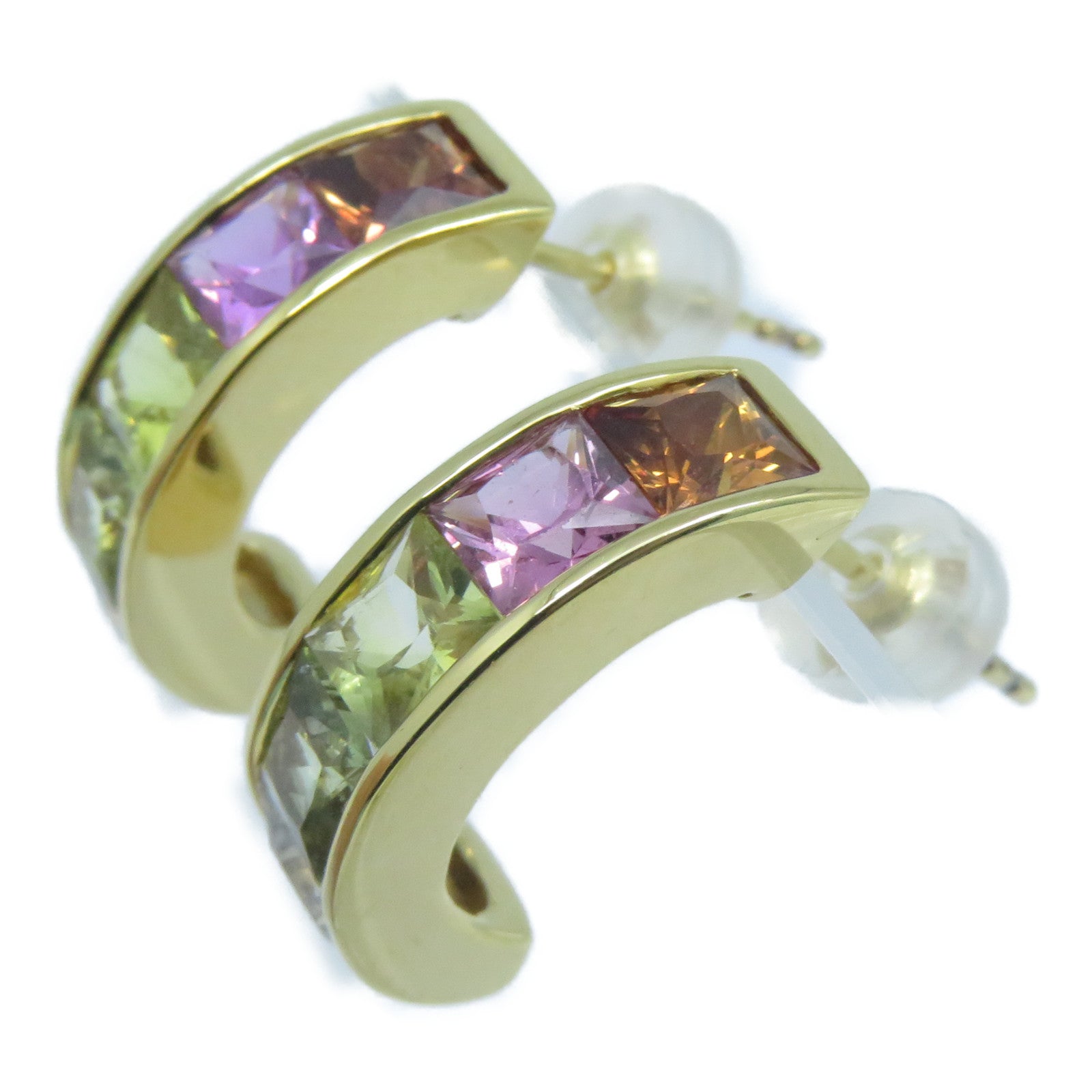 JEWELRY **【激減優惠】18K黃金Earrings1.94ct/2.06ct彩色寶石耳環