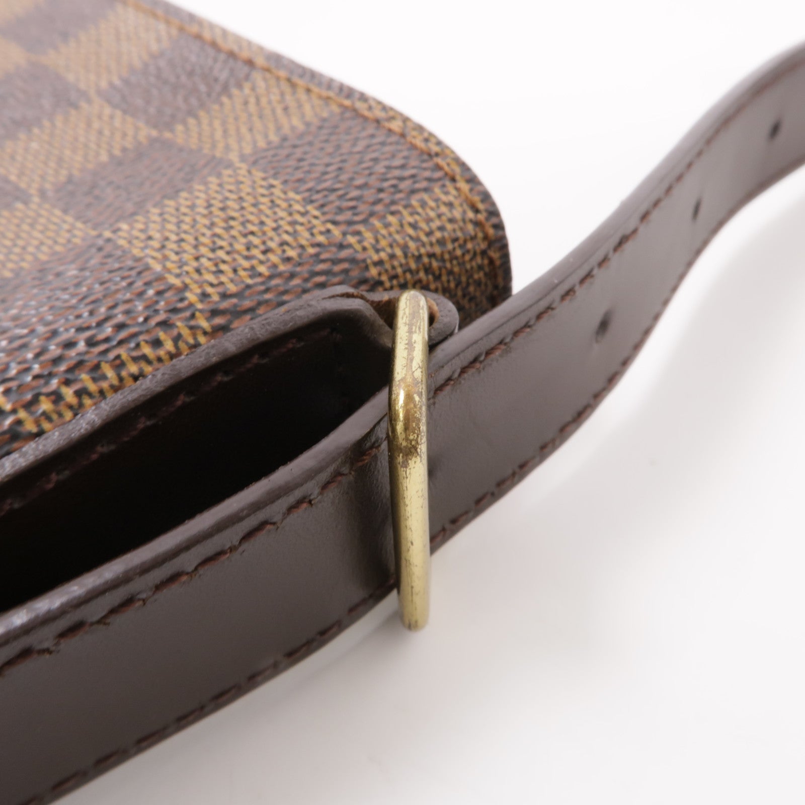 LOUIS VUITTON Damier Portobello金扣肩背袋棕色