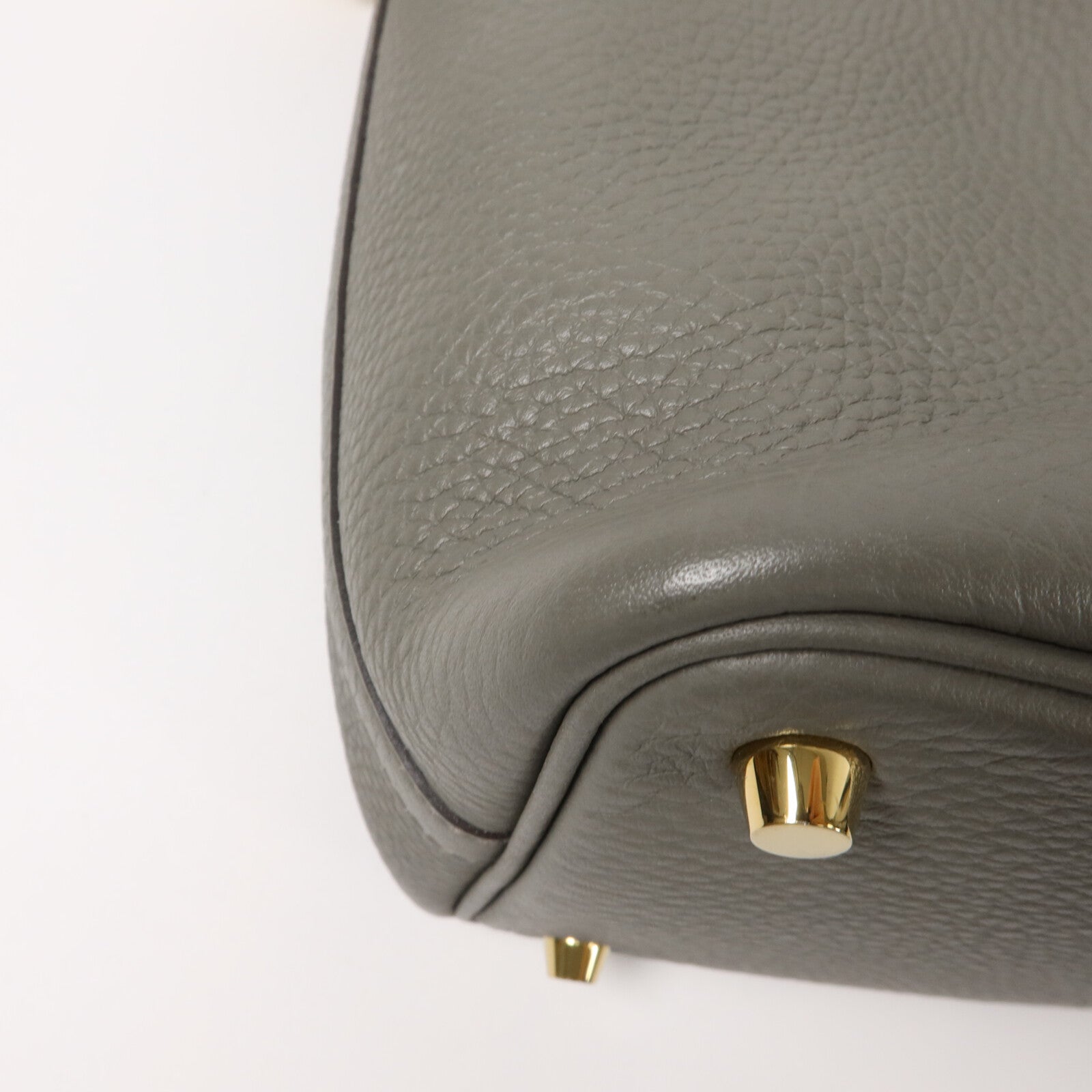 HERMES Clemence皮革Picotin PM手挽袋Gris Meyer