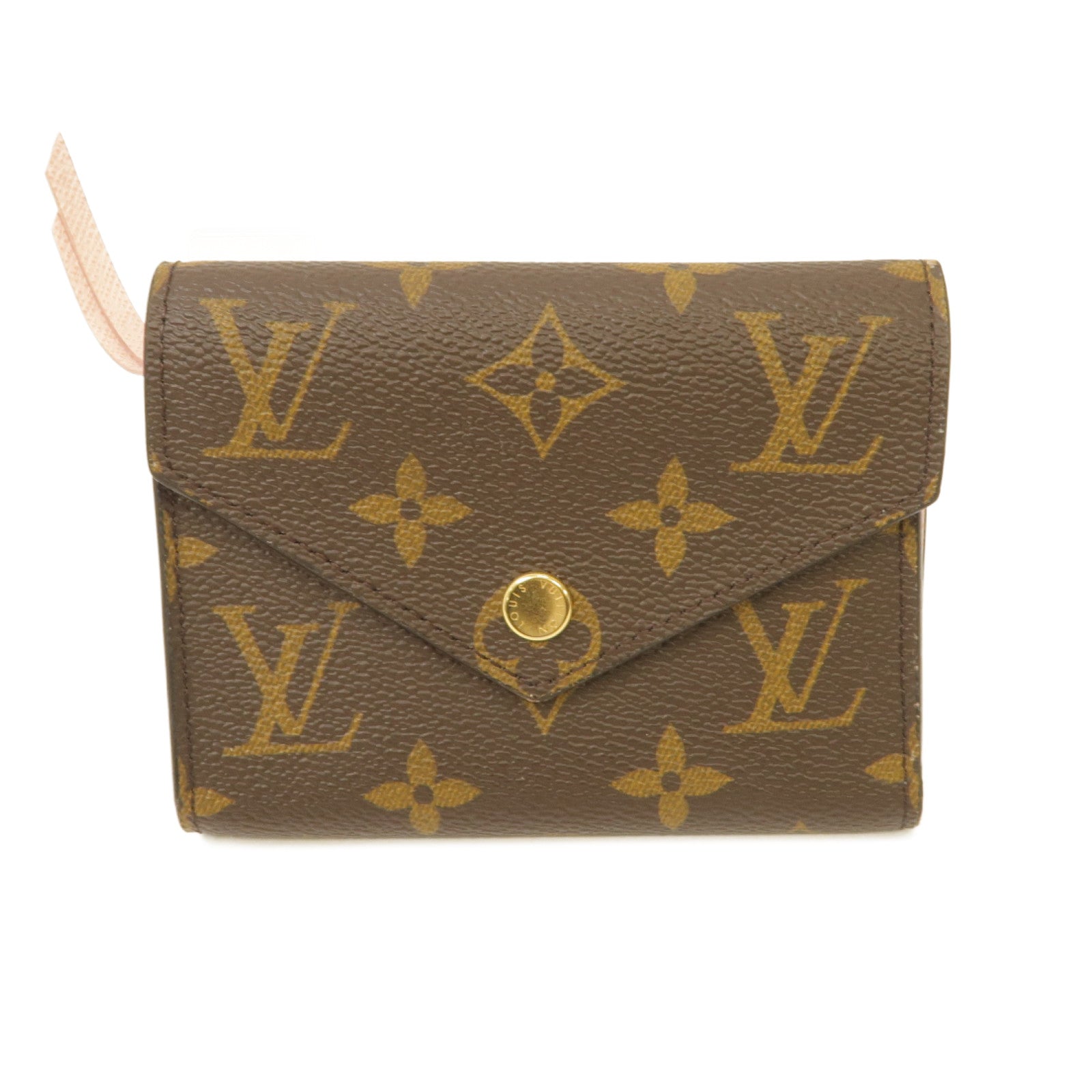 LOUIS VUITTON Monogram Victorine Wallet金扣錢包棕色/粉紅色