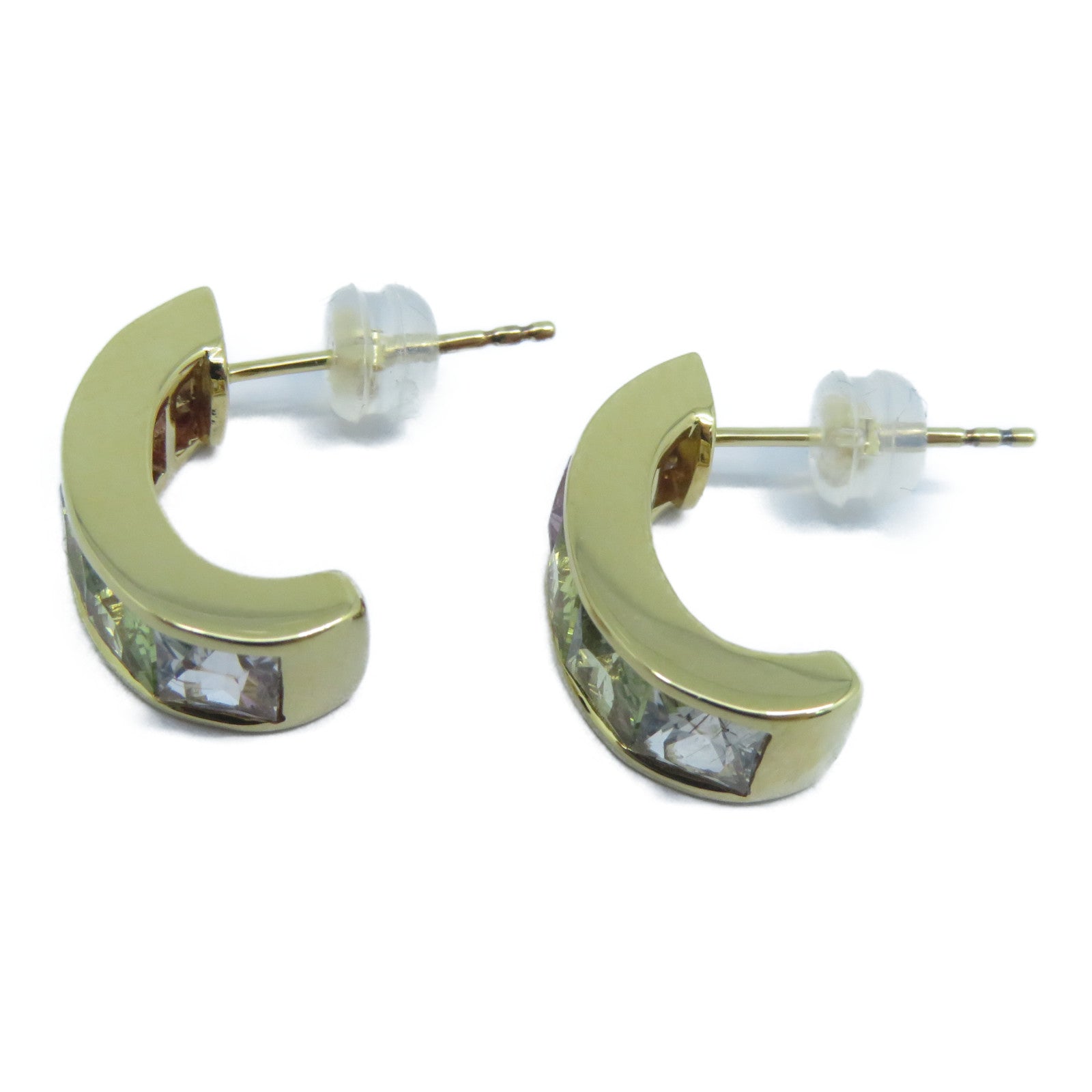 JEWELRY **【激減優惠】18K黃金Earrings1.94ct/2.06ct彩色寶石耳環