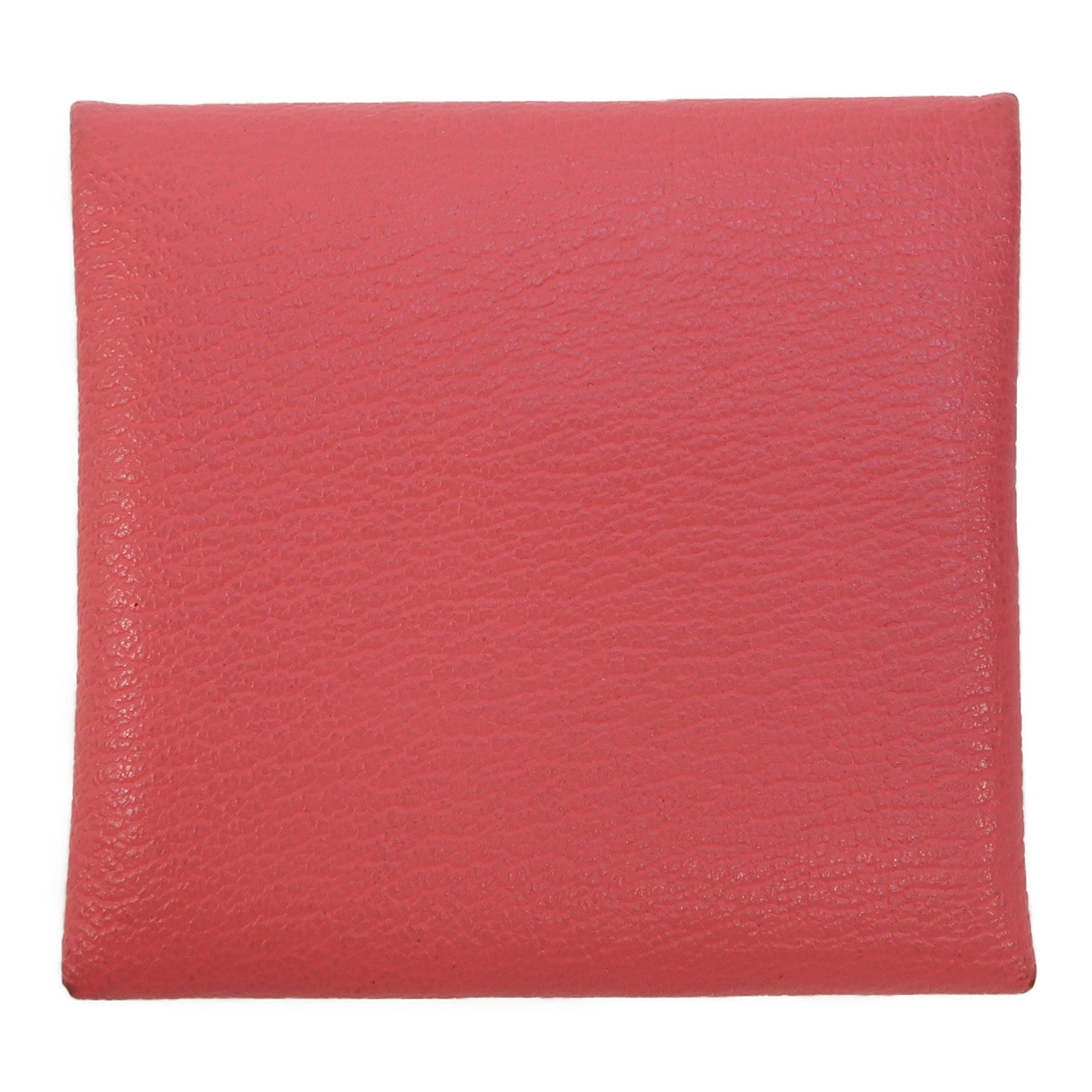 HERMES Chevre皮革Bastia Coins Case銀扣零錢包Rose Ete/粉紅色
