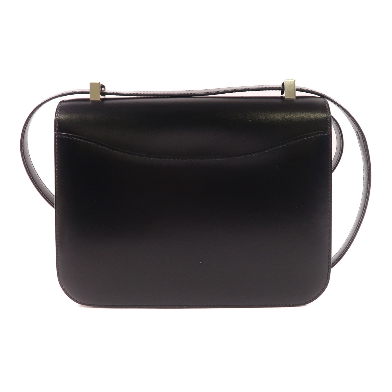 HERMES 皮革Constance 24肩背袋銀扣肩背袋Noir