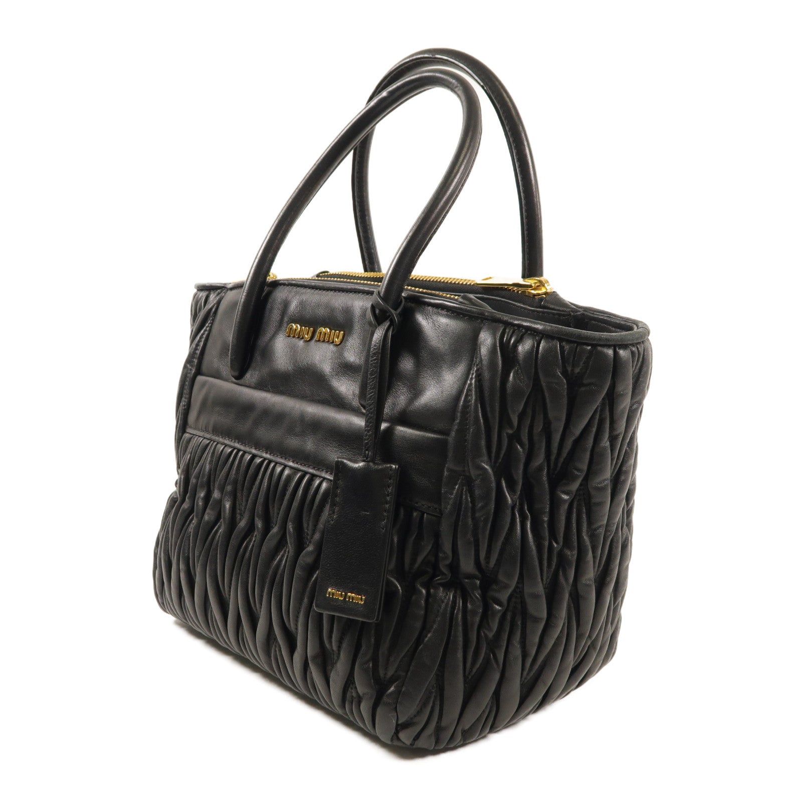 Miu Miu 羊皮皮革2Way Shoulder金扣手挽肩背兩用袋