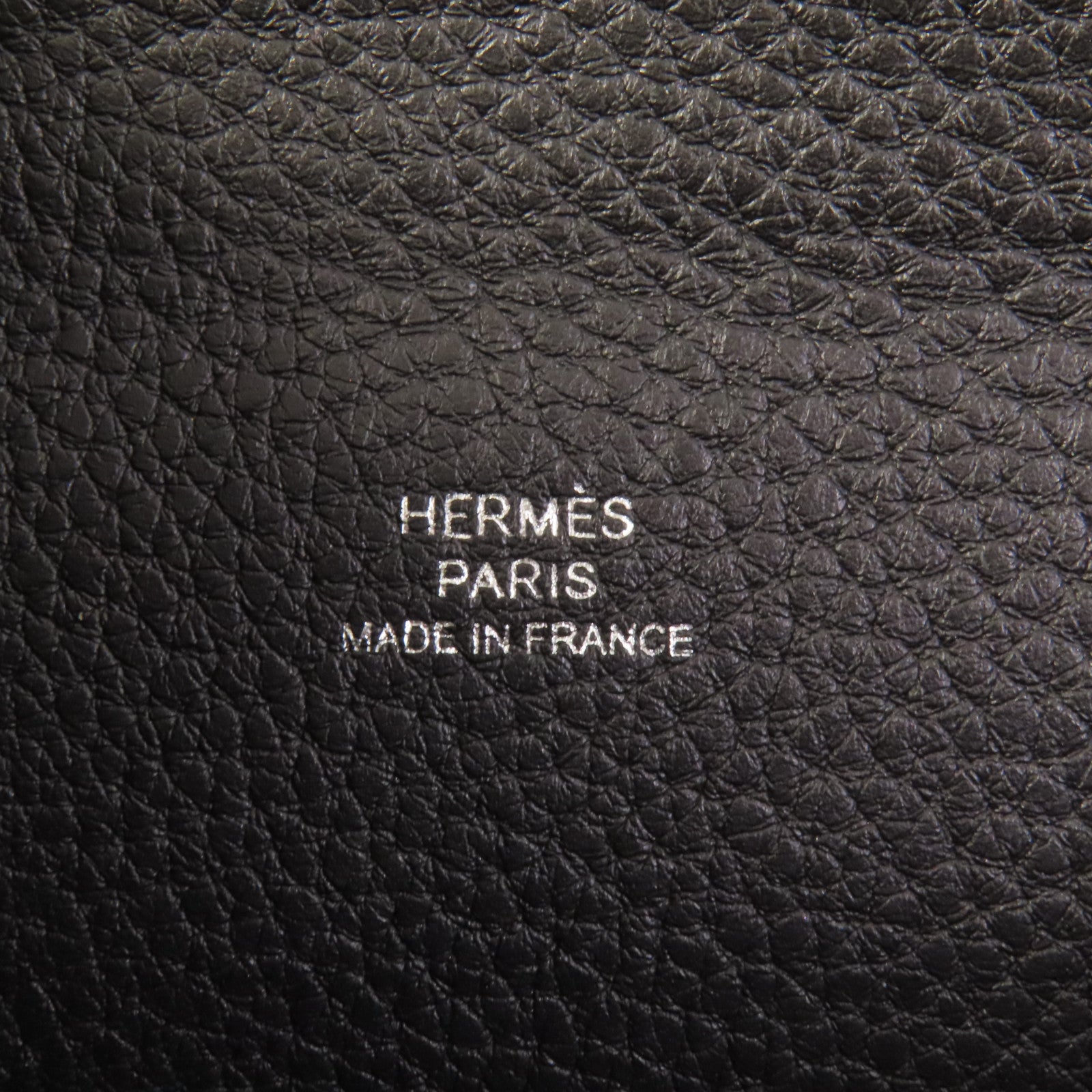 HERMES Togo皮革Videpoches銀扣肩背袋Noir