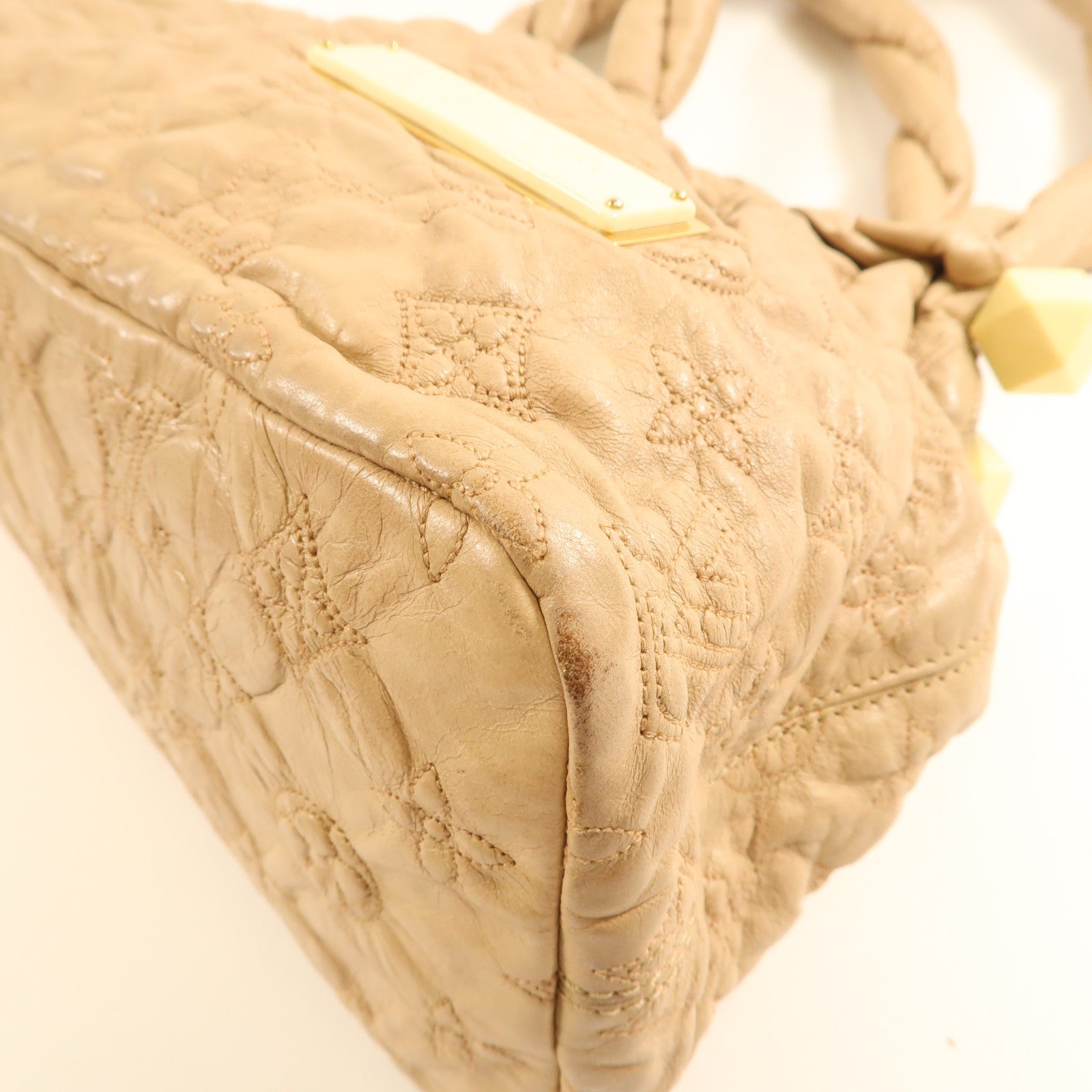 LOUIS VUITTON 羊皮皮革 Olympe Stratus 金扣肩背袋