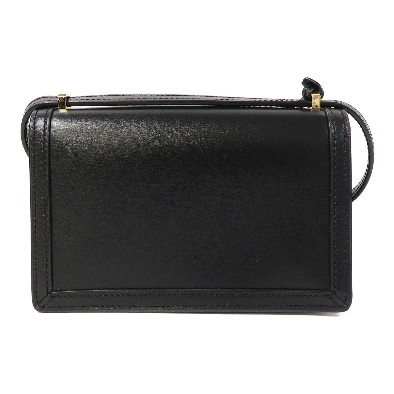 LOEWE 牛皮皮革Barcelona金扣肩背袋黑色