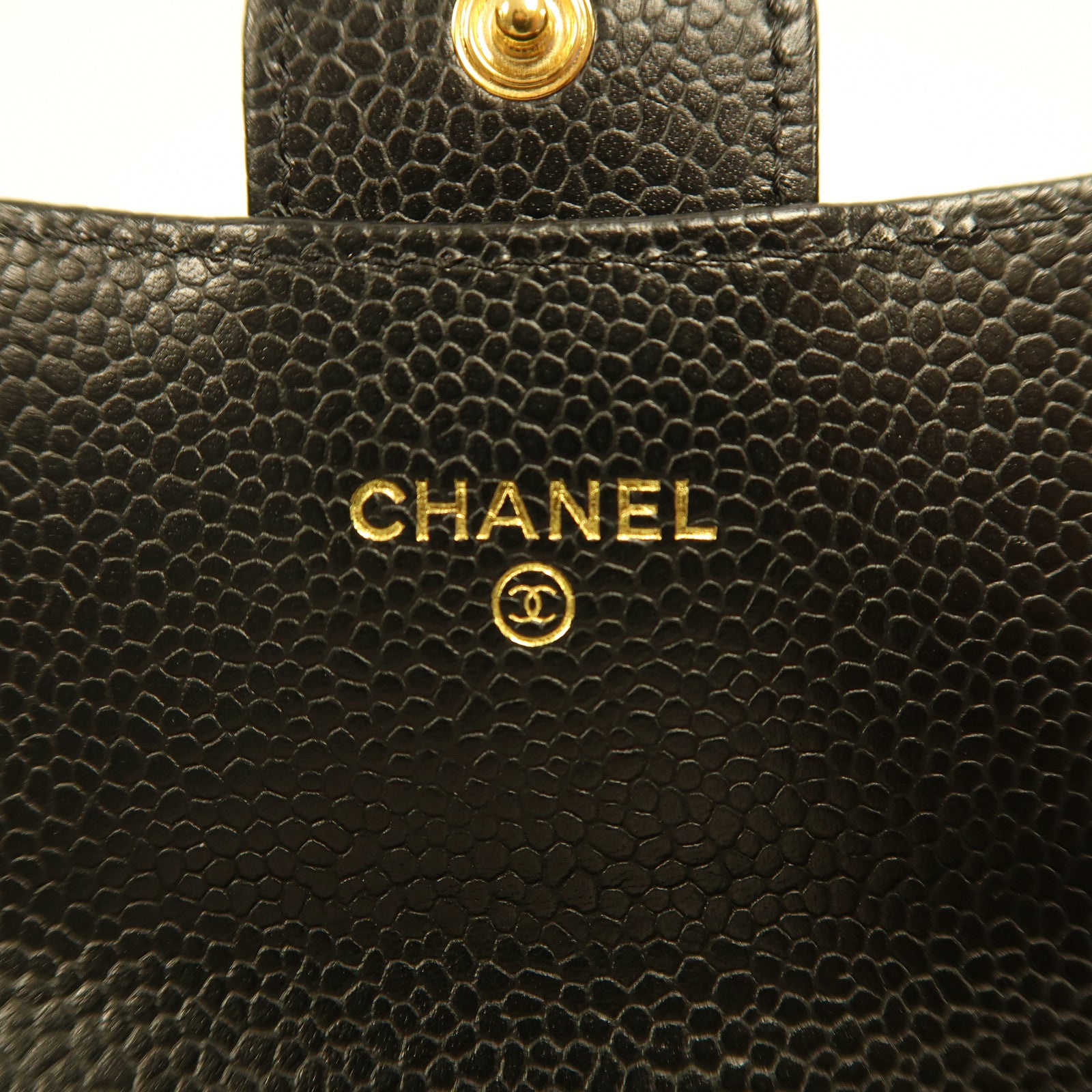 CHANEL 菱格Caviar皮革Classic Long Wallet金扣長錢包黑色