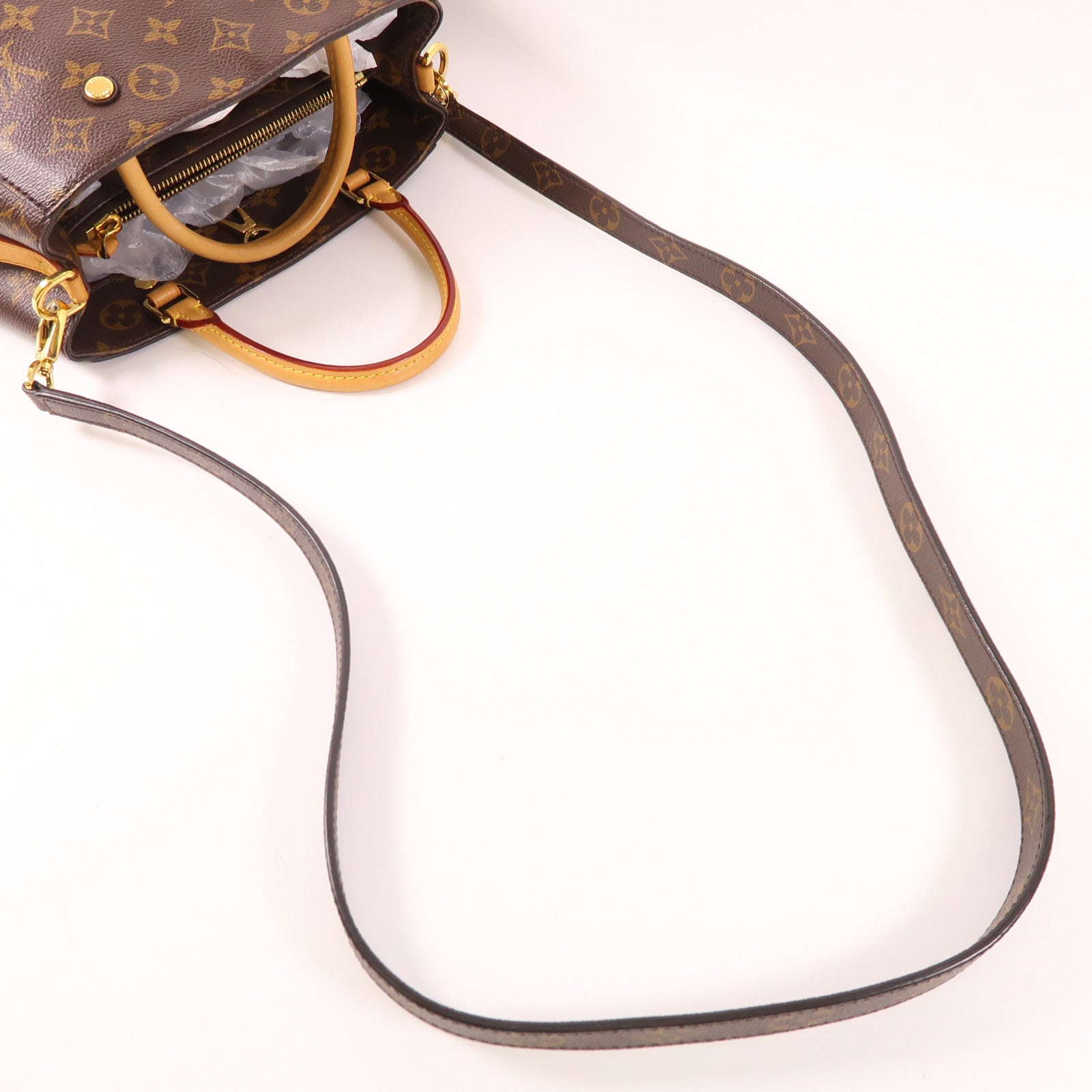 LOUIS VUITTON LV GHW Montaigne BB 2 Way Shoulder Bag M41055 Monogram Brown