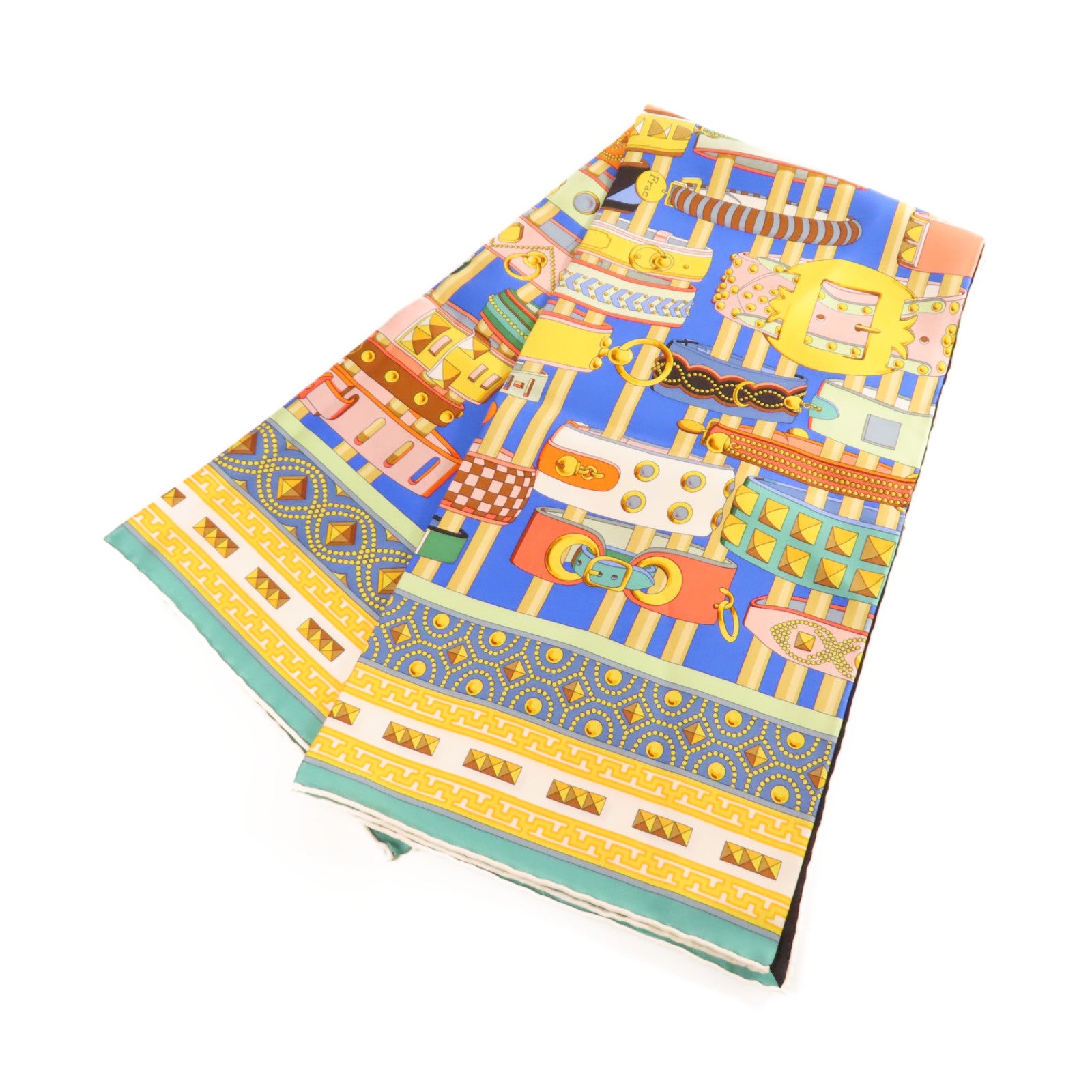 HERMES 絲質90x90 Scarf絲巾黃色/彩色