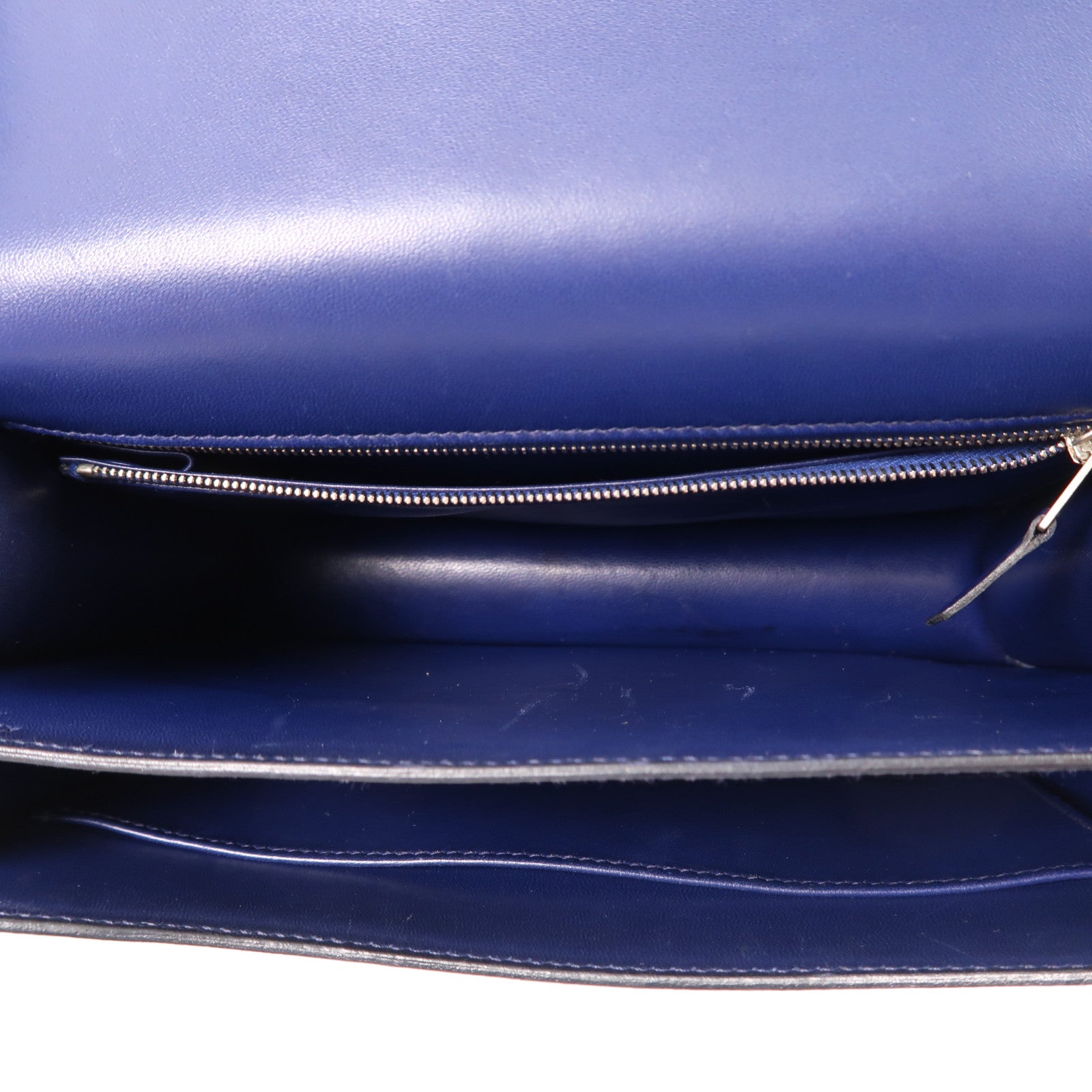 HERMES 【激減優惠】Epsom皮革Constance 24銀扣肩背袋Bleu Sapair