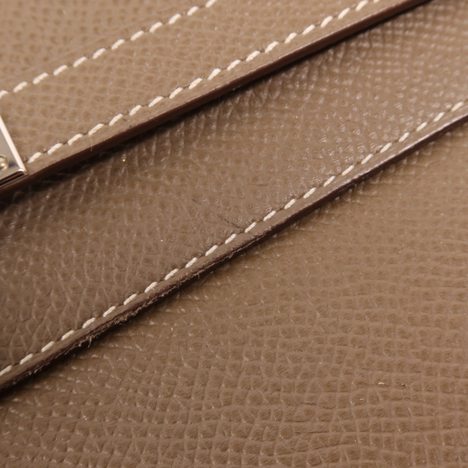 HERMES Epsom皮革Kelly Wallet銀扣長錢包Etoupe